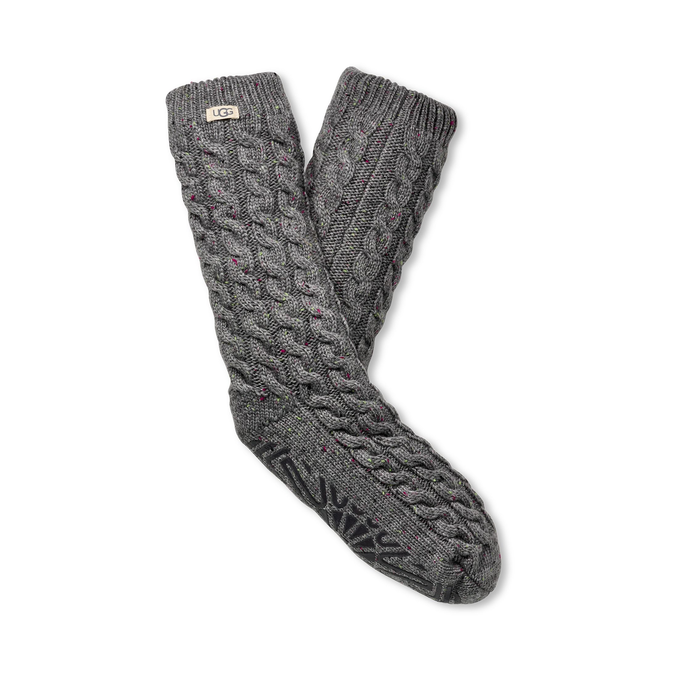 UGG Socken Elowyn Cable Knit Fleece Lined (1-Paar) Stricksocken mit Zopfmuster und rutschhemmender Sohle – Bild 2 von 2