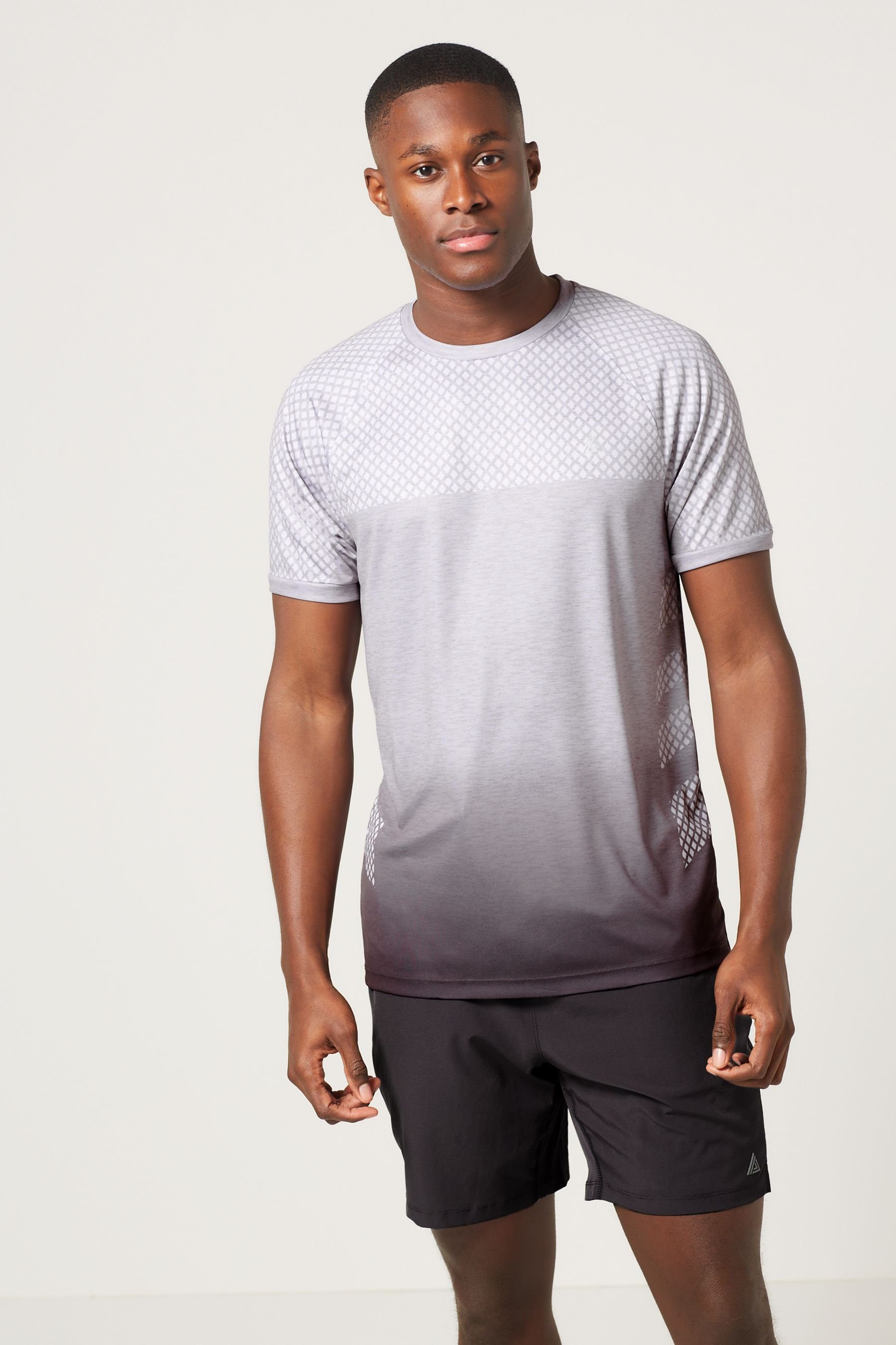 Next Trainingsshirt Active Gym And Training T-Shirt (1-tlg) Grey Geo Ombre
