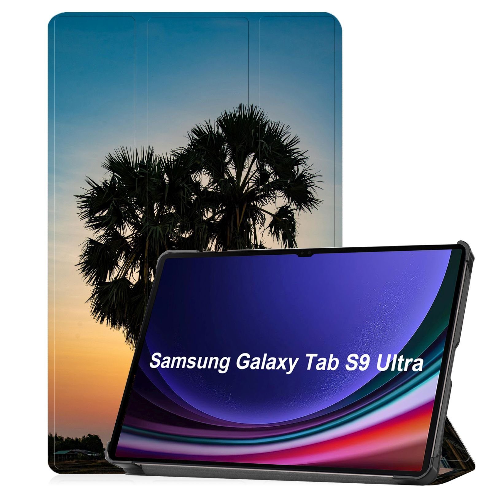 Lobwerk Tablet-Hülle Schutzhülle für Samsung Tab Galaxy S9 Ultra SM-X910 SM-916B 14.6 Zoll, Wake & Sleep Funktion, Sturzdämpfung, Aufstellfunktion