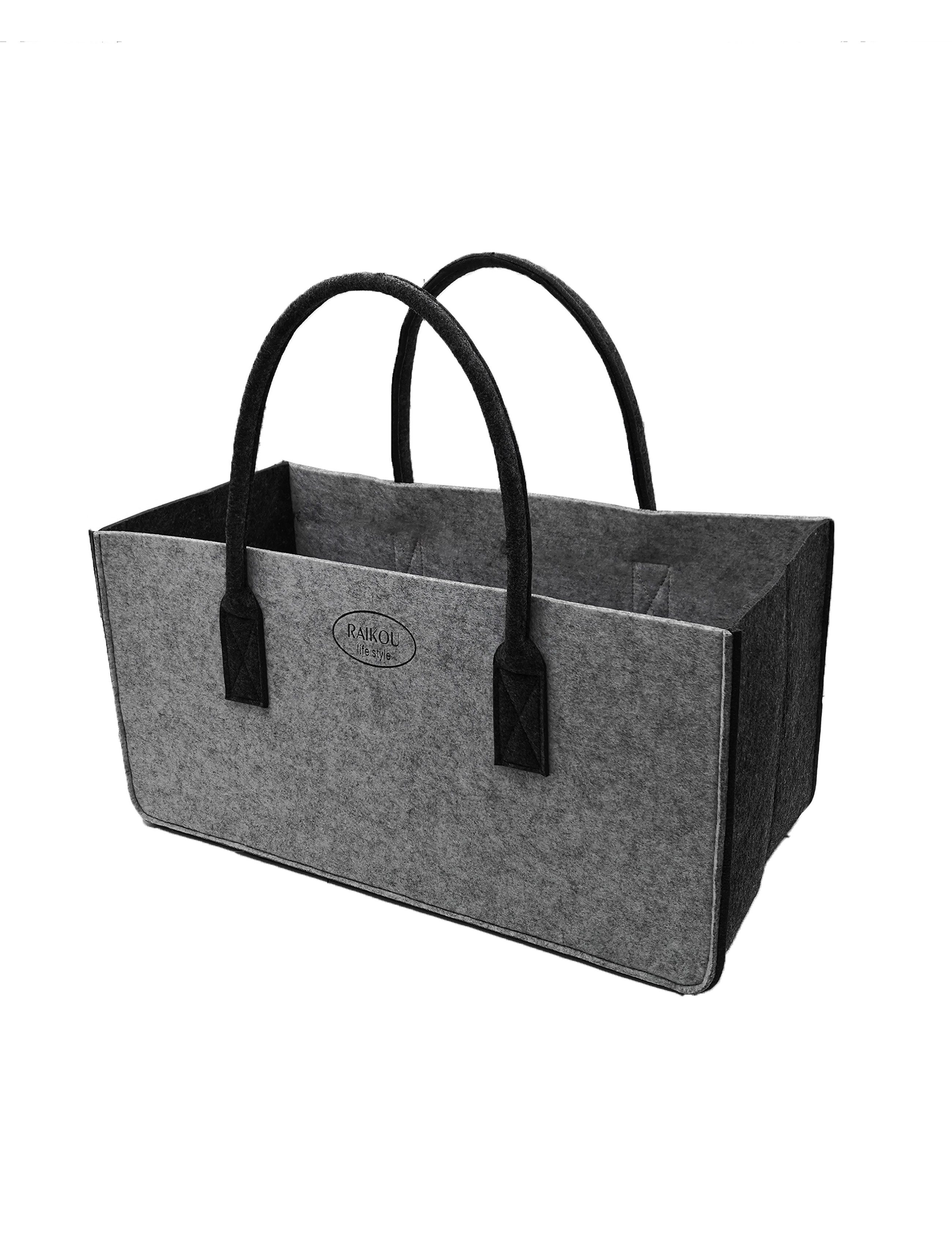 RAIKOU Einkaufsshopper Filztasche Kaminholztasche Spielzeugaufbewahrung 5 mm dicke Filze, für Einkaufs Kamin Holz Zeitungsholz Spielzeug