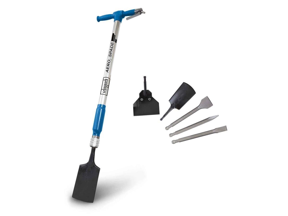 Scheppach Druckluftgeräte-Set AERO² SPADE, Set, 6-tlg., 27 Joule Schlagkraft, 6,3 bar,inkl. Spaten, Meißel und Bodenstripper