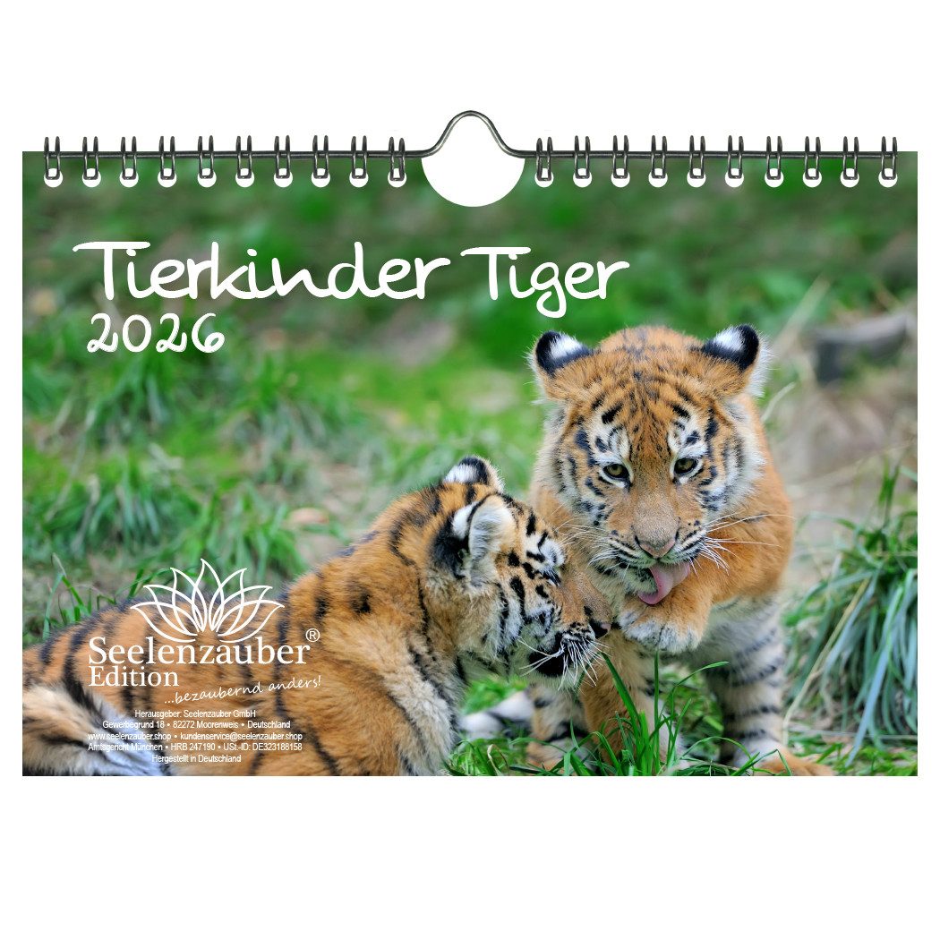 Seelenzauber Настенный календарь Tierkinder Tiger DIN A5 Календари für 2026 Tiger - Seelenzauber