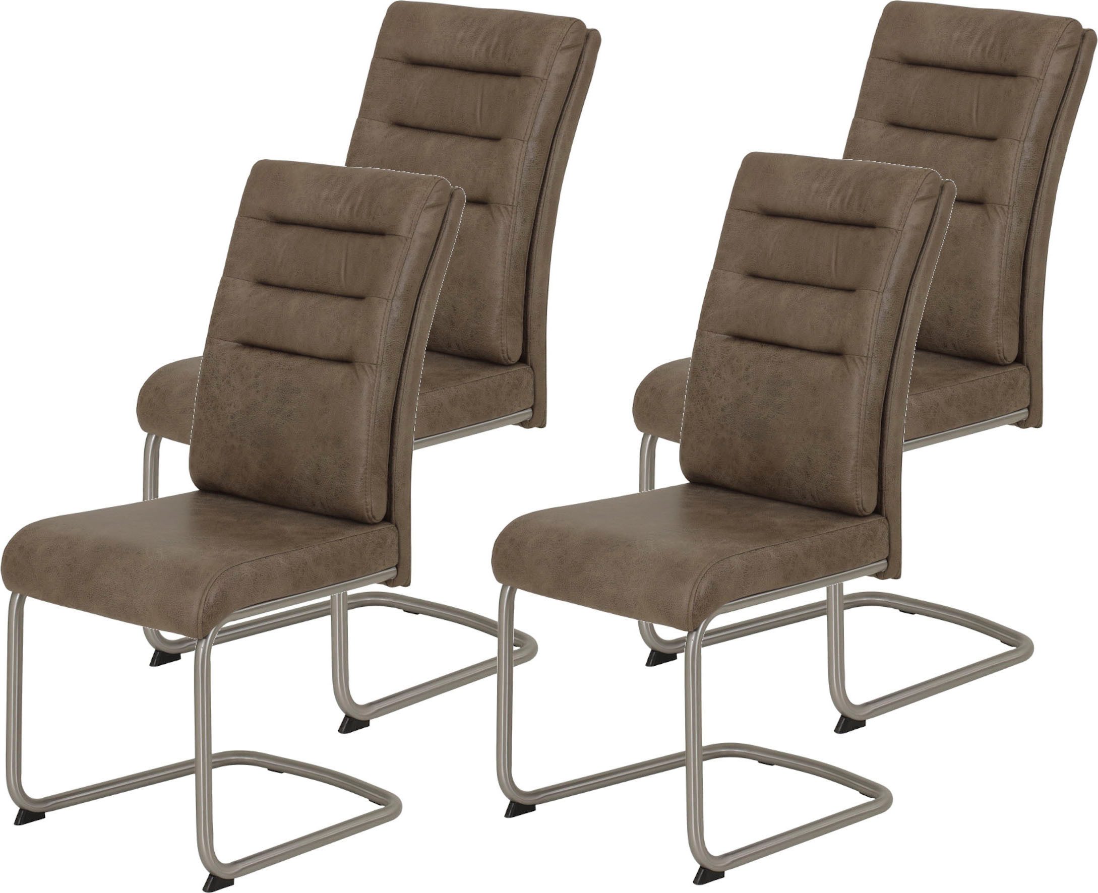 HELA Esszimmerstuhl Paula Freischwinger (Set, 4 St), mit Echtedelstahlgestell, 2 oder 4 Stück