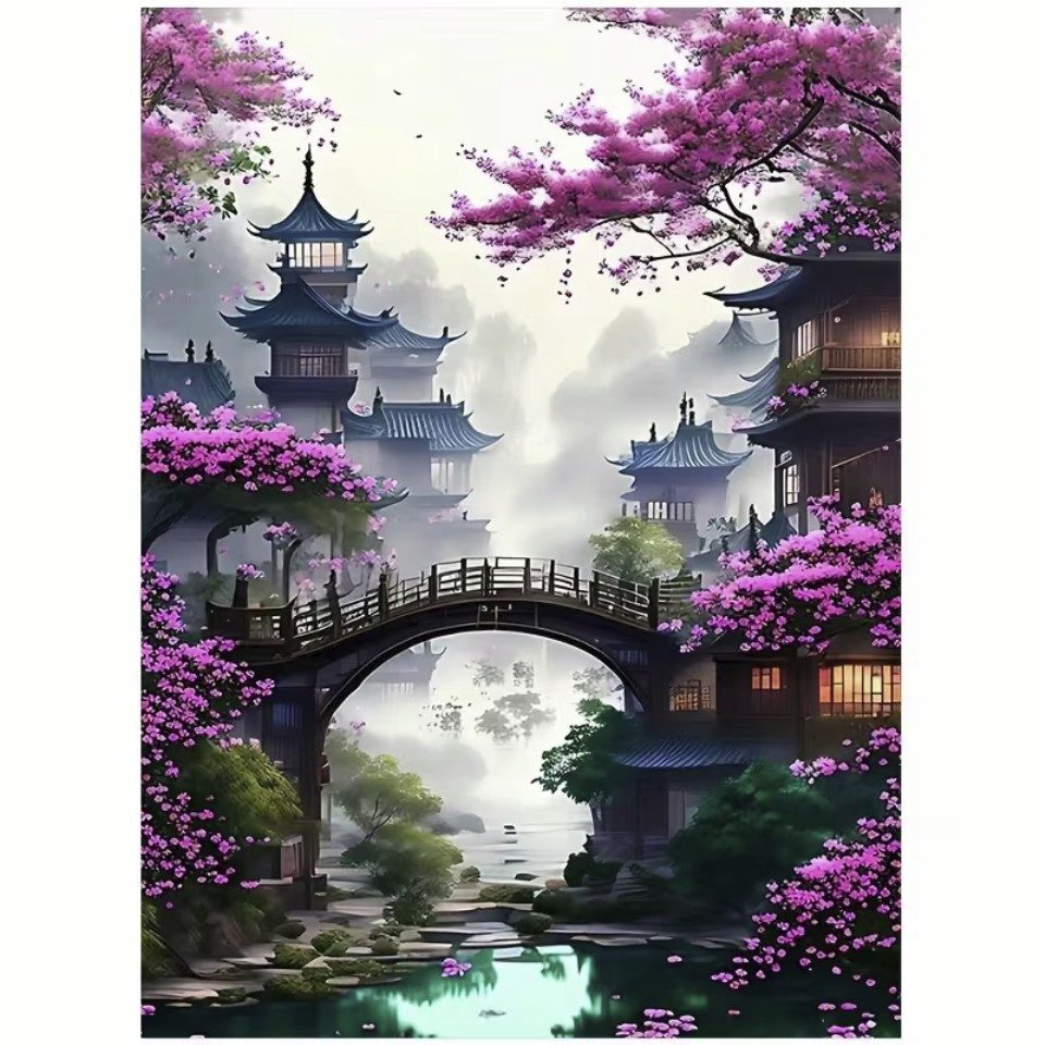 Venicce Love Kreativset Diamond Painting Bilder,Diamant Painting Malerei, Japanischer Garten, (1-tlg)