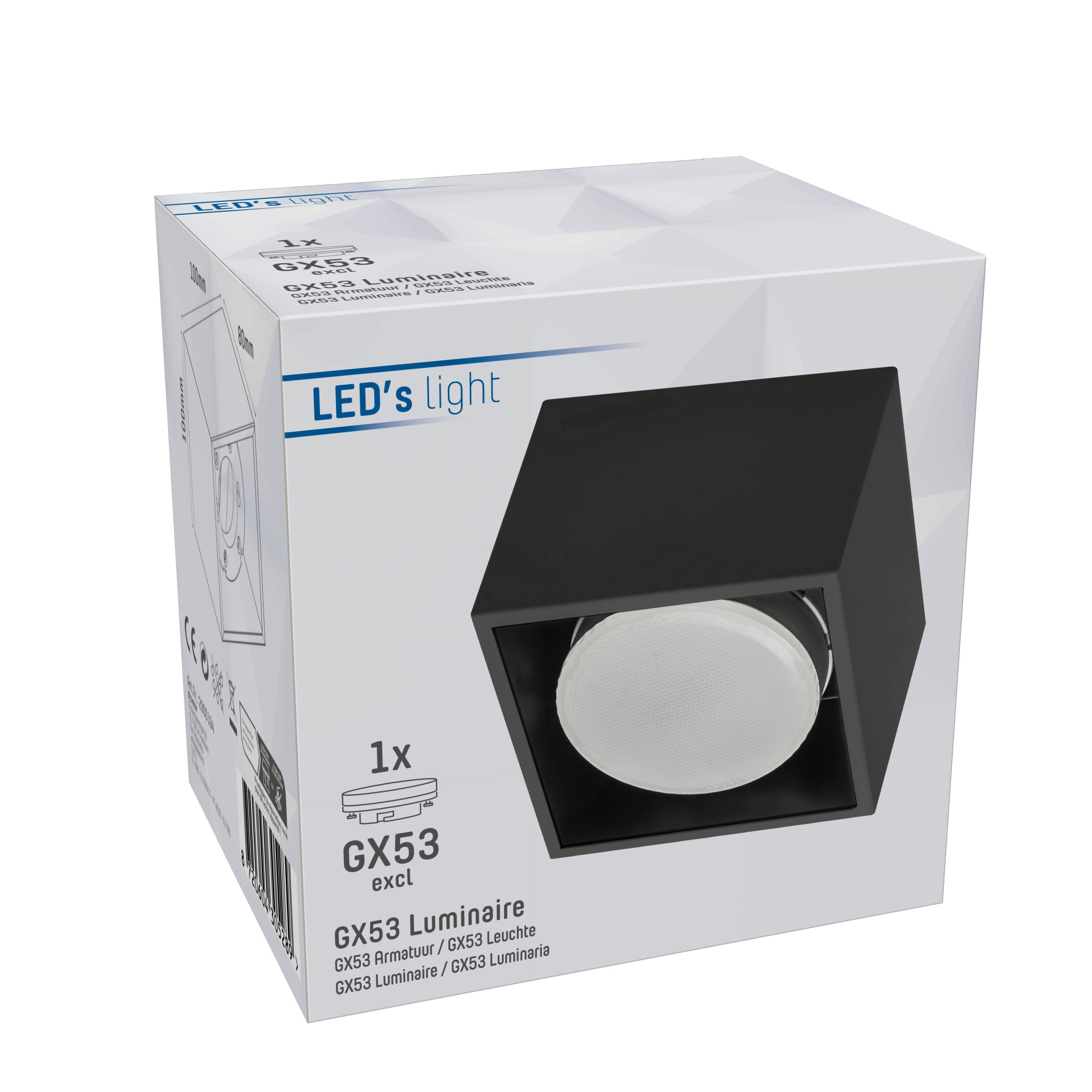 GX53 Deckenleuchte, Deckenleuchte LED LED, light 2900194 12W LED's schwarz bis 1x