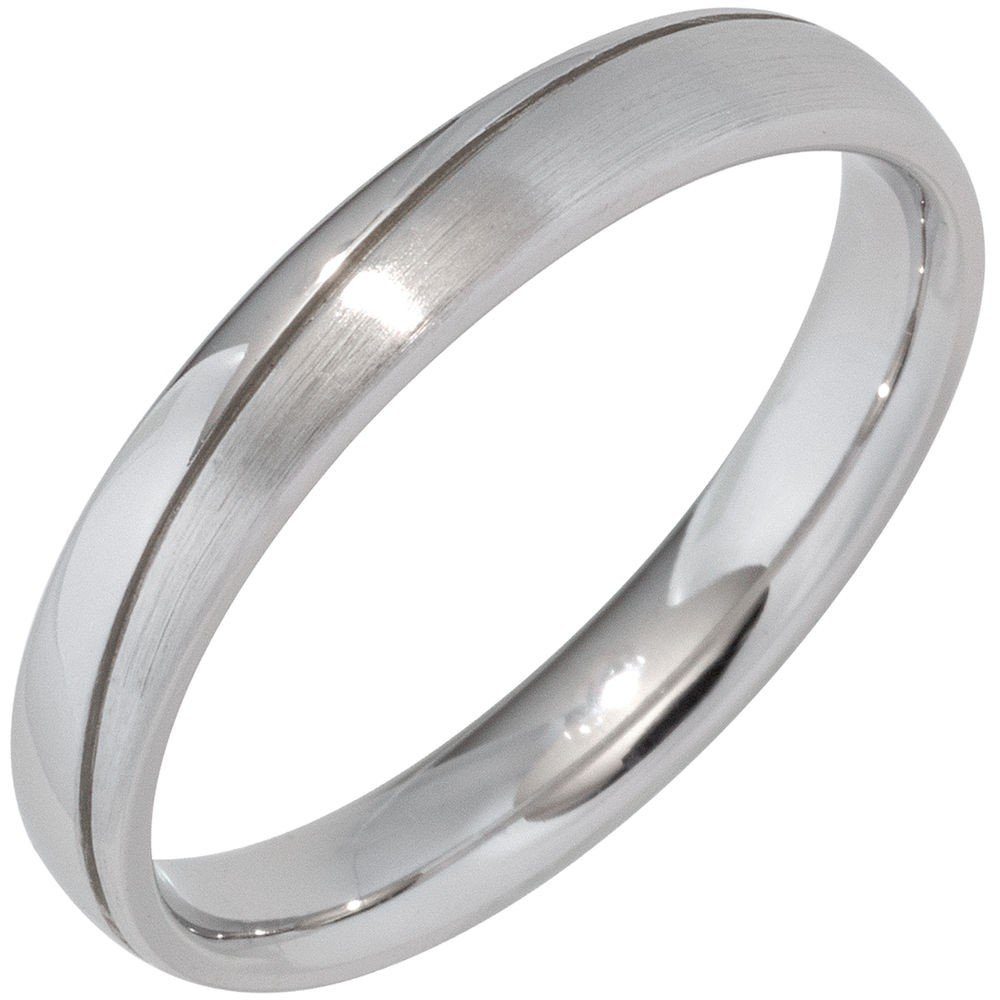 Schmuck Krone Silberring Partner Ring Silberring schlicht 925 Silber Sterlingsilber rhodiniert teilmatt, Silber 925 | Silberringe