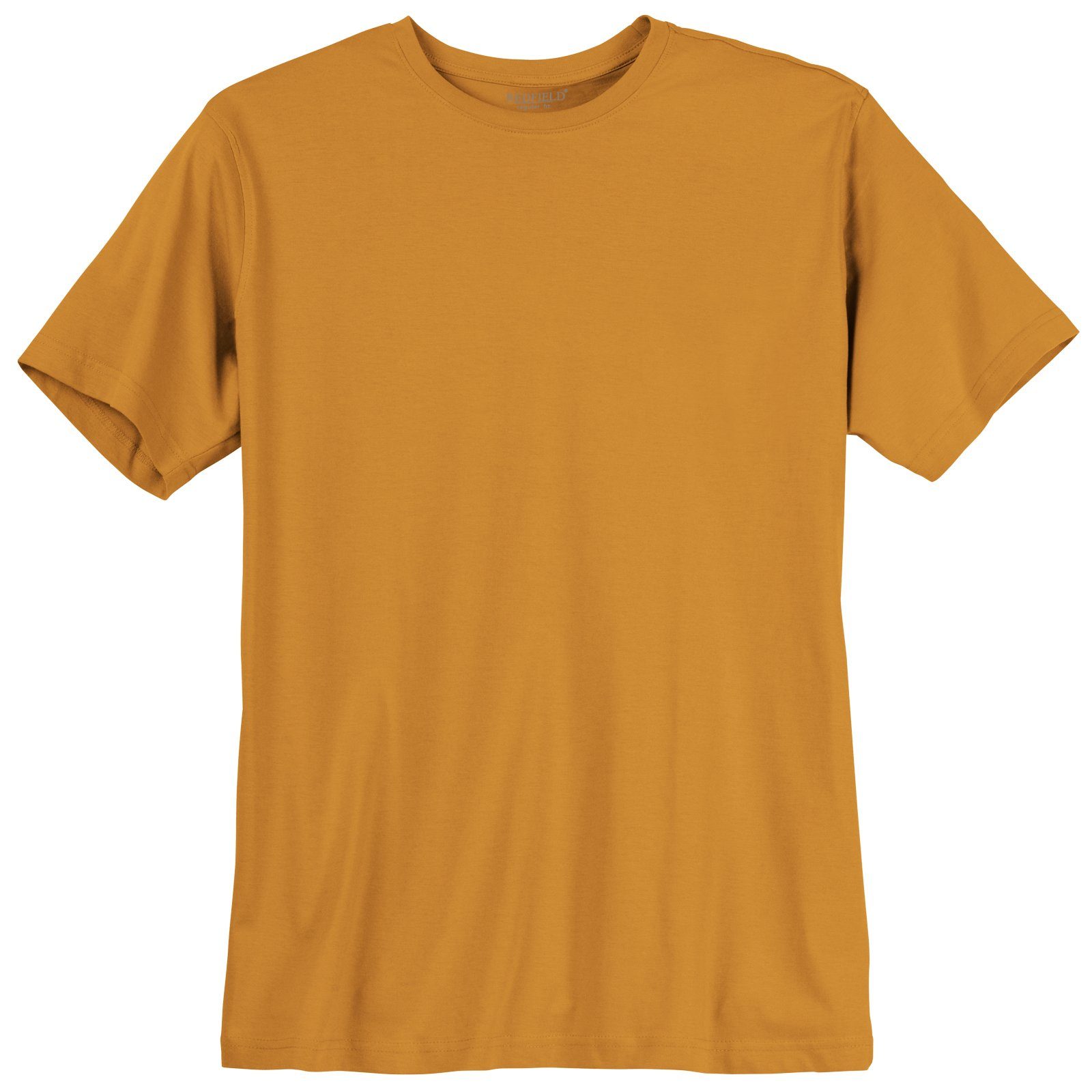 Herren Rundhalsshirt redfield Redfield Übergrößen T-Shirt Basic orange
