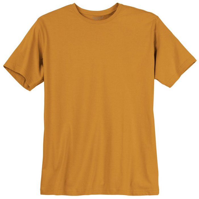 redfield Rundhalsshirt Übergrößen Herren Basic T-Shirt orange Redfield