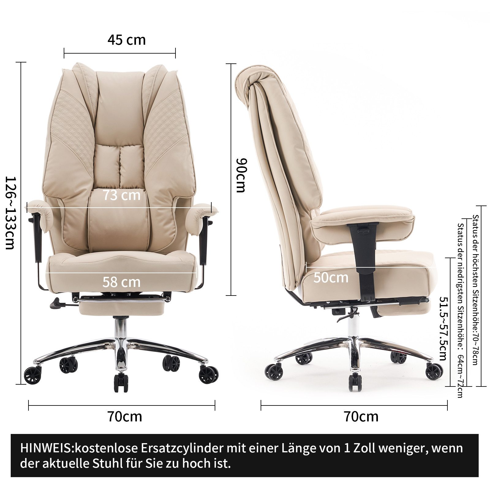 EFOMAO Chefsessel Extra Breit+Stabil, Hochlehner mit günstig online kaufen