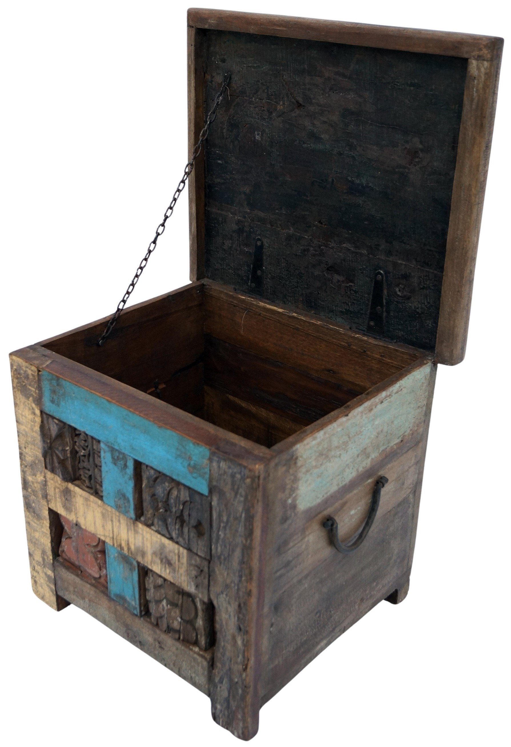 Holzbox, Truhenbank mit.. Kiste, handgefertigt, Holztruhe, Guru-Shop