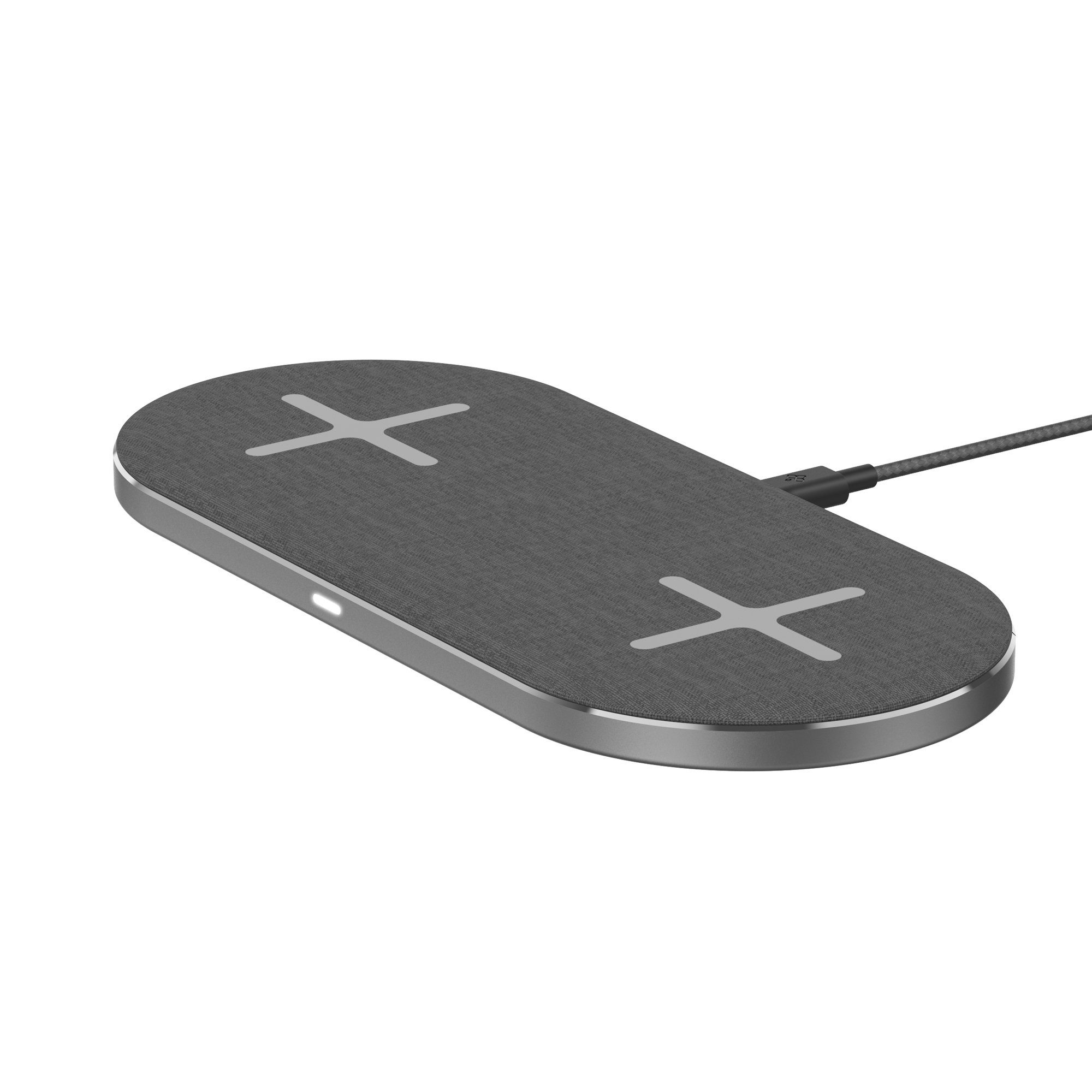 XLAYER Ladegerät Wireless Pad 10W Double Qi-zertifiziert Space Grey Wireless Charger