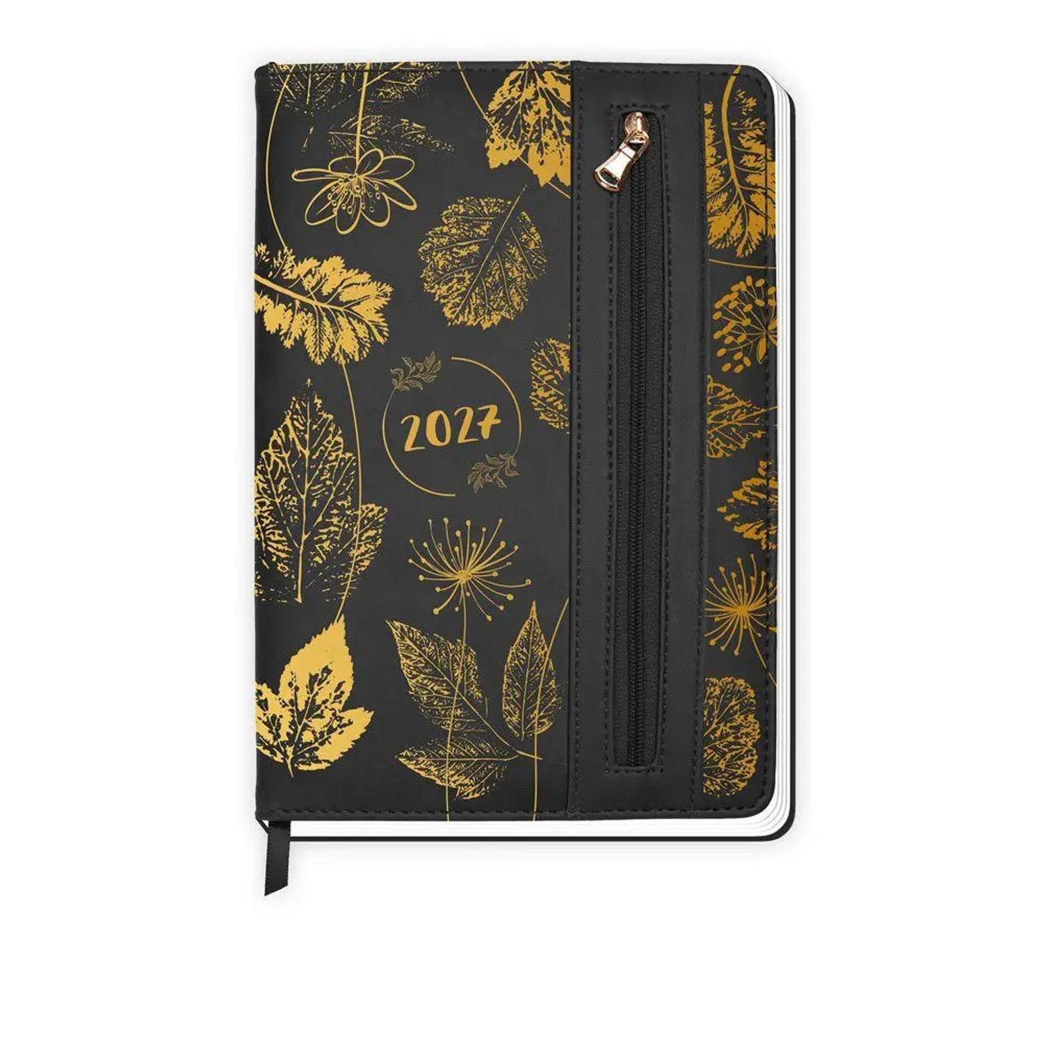 Trötsch Verlag Taschenkalender TRÖTSCH - Wochenplaner A5 mit Tasche Flowers black 2027