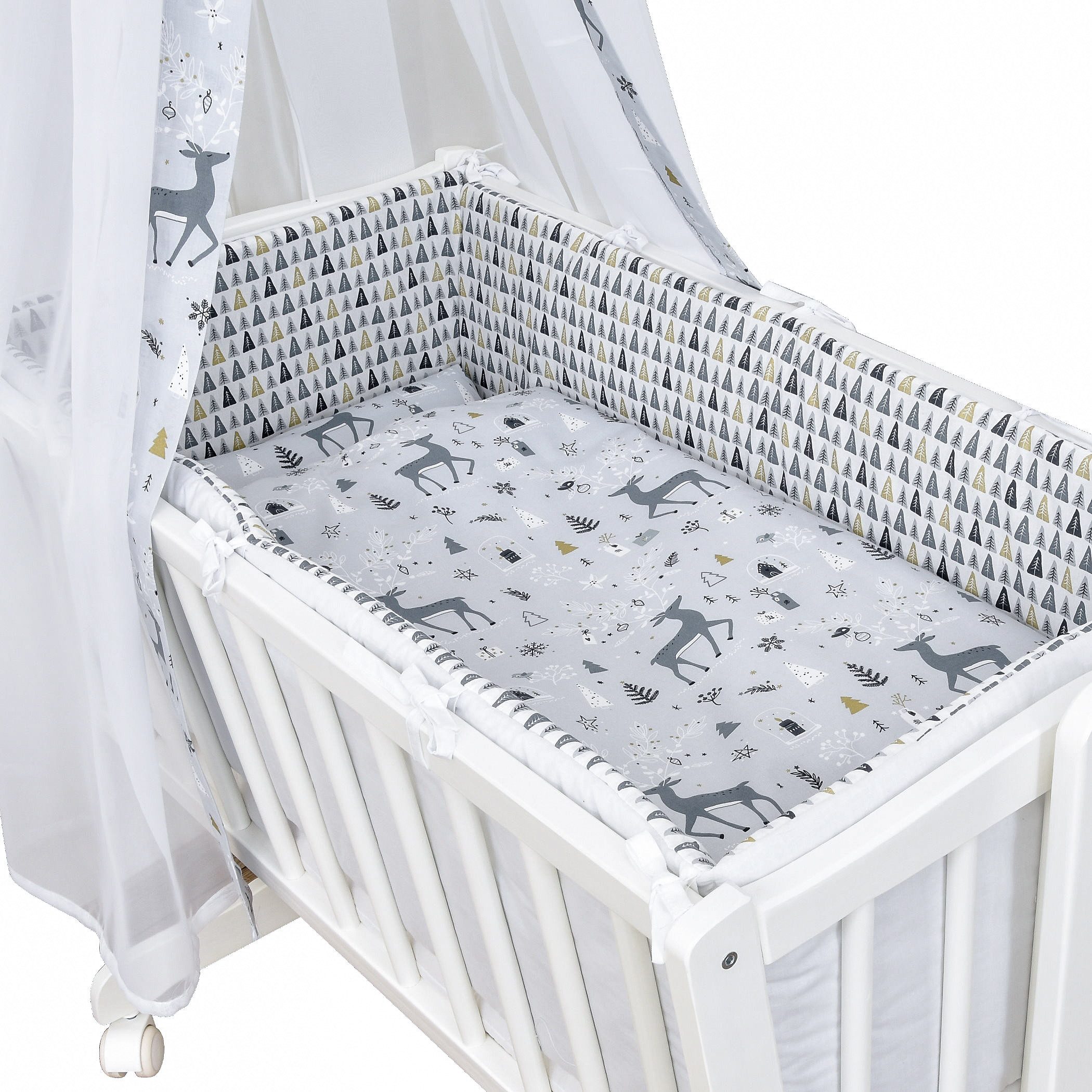 Baby-Delux Babybettwäsche Baby Wiegenset, Textilien, 6 teilig, Wiegenset 6-tlg. für Babywiege 90x40 (ohne Wiege) verschiedene Designs