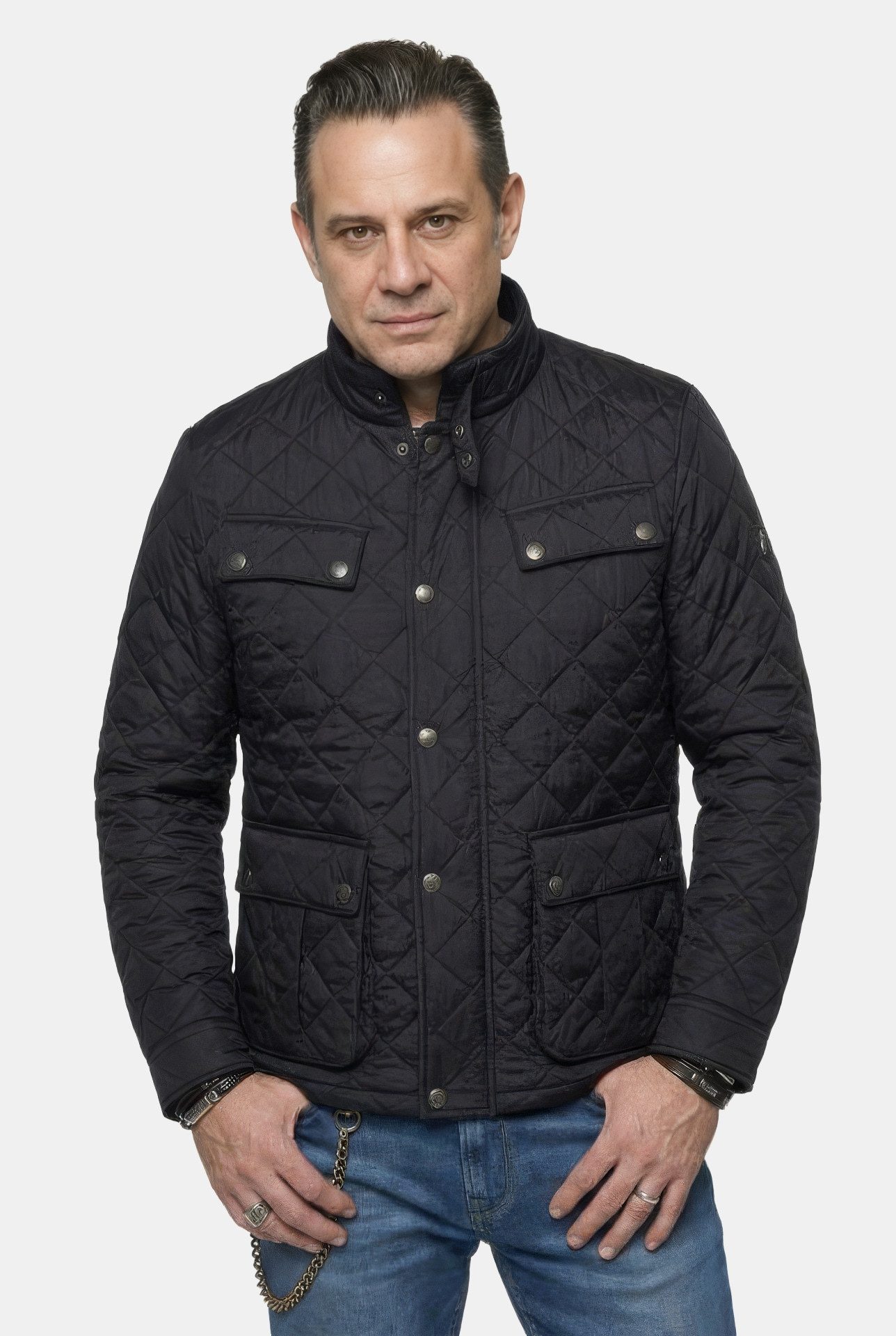 JP1880 Steppjacke Steppjacke Stehkragen viele Taschen – Bild 3 von 5