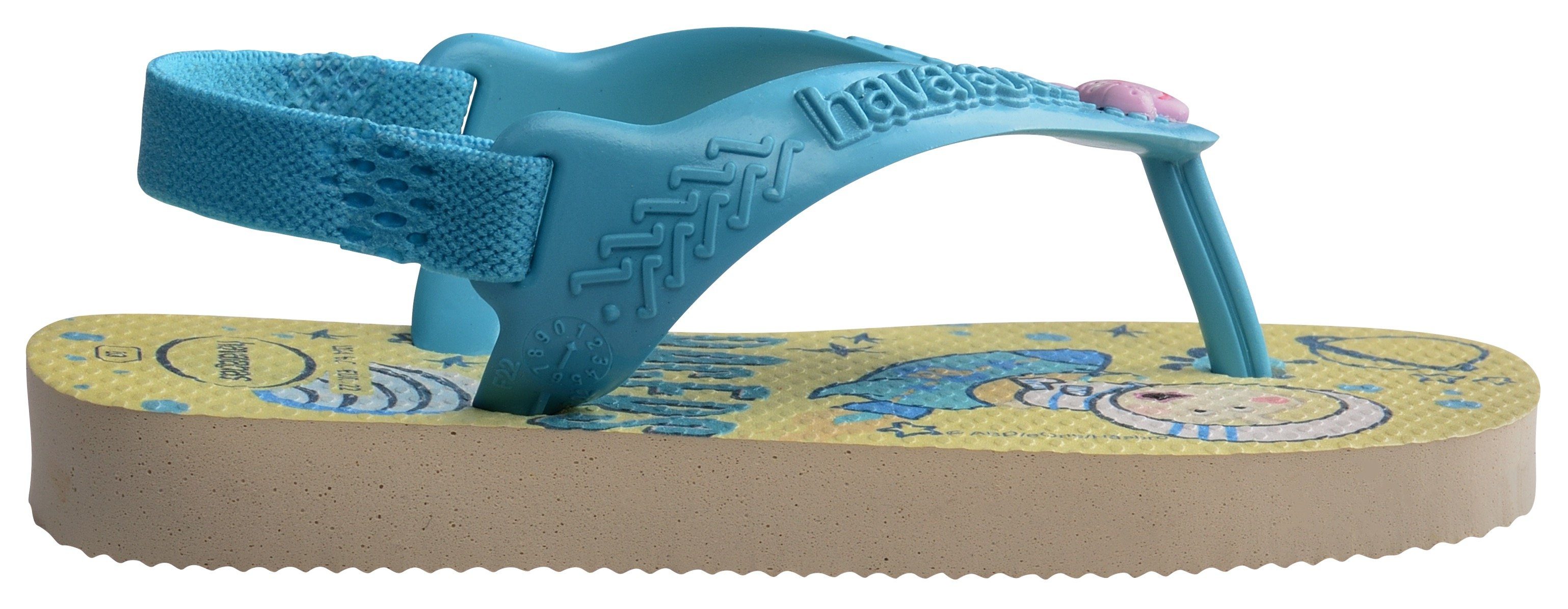 Havaianas BABY PEPPA BIG Sandale mit bedruckter Innensohle türkis