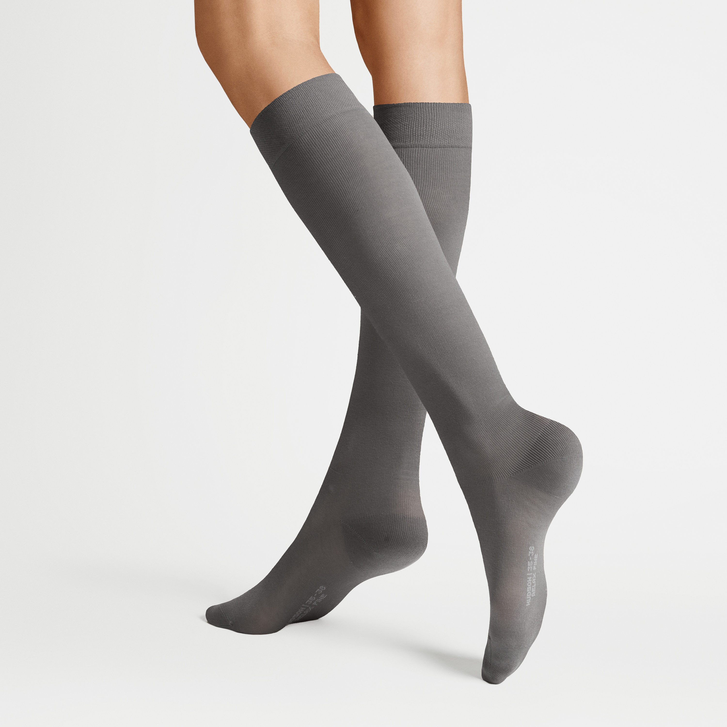 Hudson Kniestrümpfe RELAX FINE Baumwoll-Mix, verstärke Spitze und Ferse