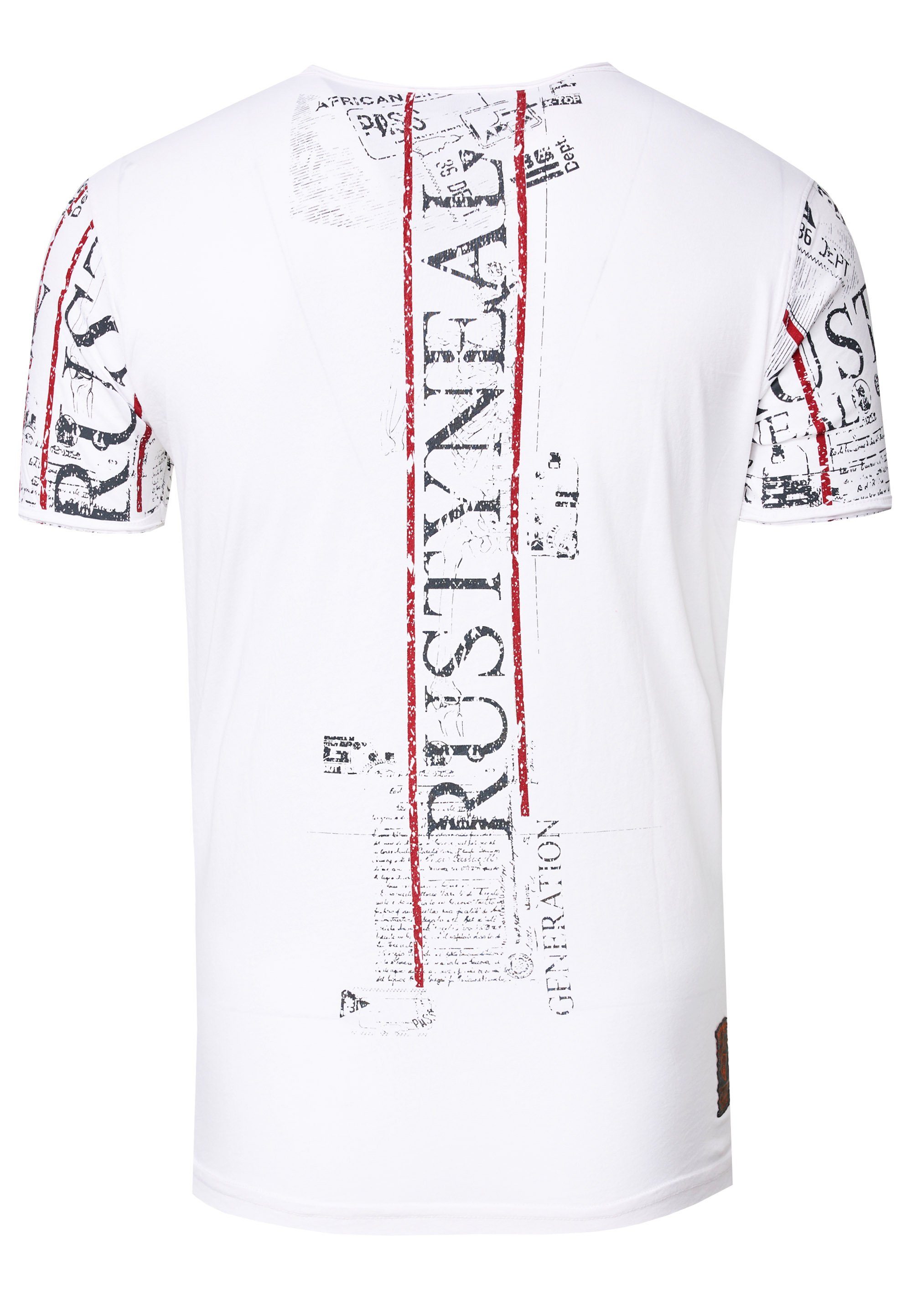 Rusty Neal T-Shirt im Used-Look mit Allover-Print