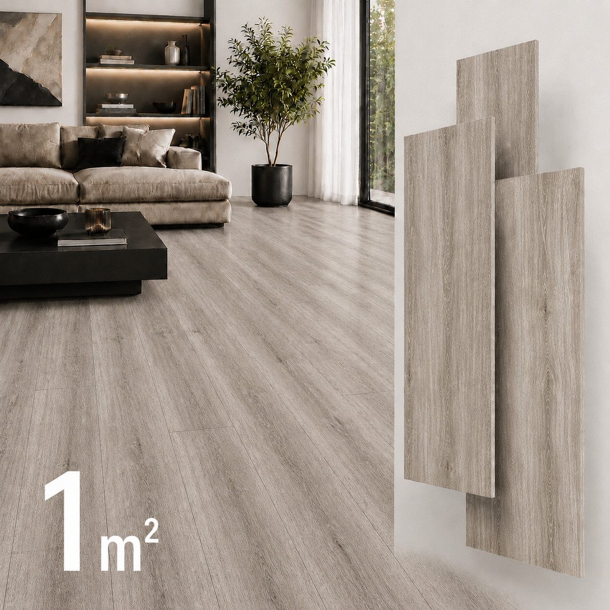 Berti Graf Designboden SPC Vinylboden 5 mm Klick wasserfest mit Trittschalldämmung, kleberfrei, mit Trittschalldämmung, wasserfest, pflegeleicht