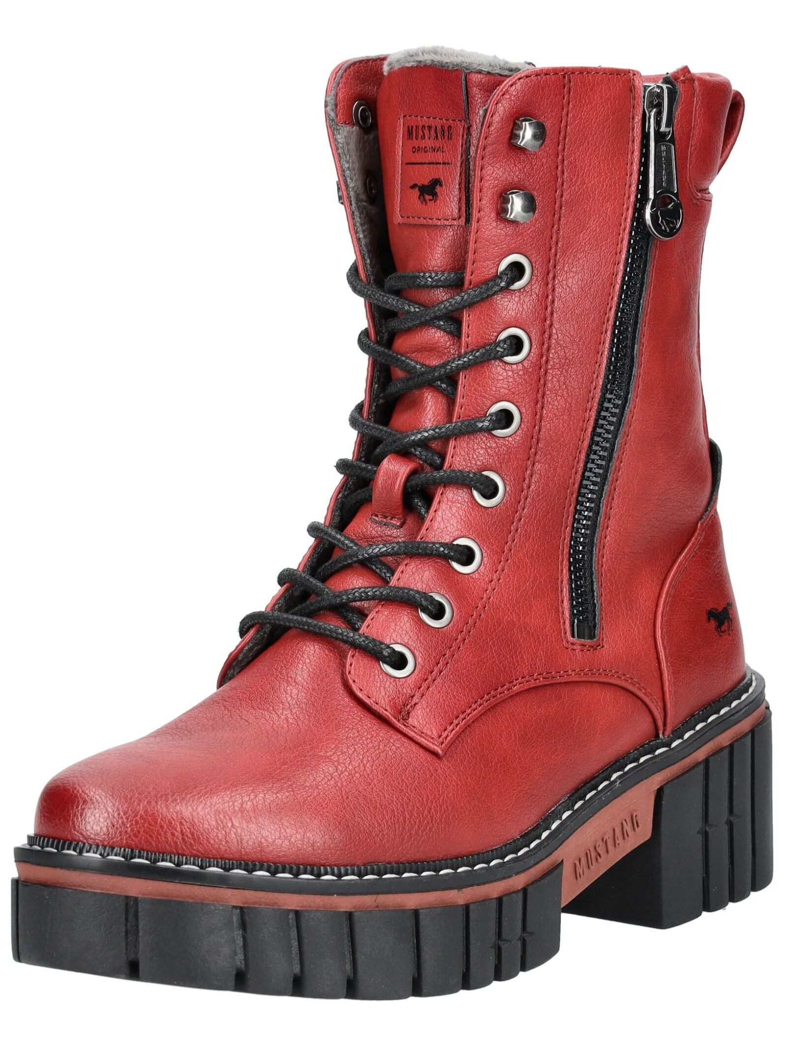 MUSTANG Stiefelette Lederimitat Schnürstiefelette günstig online kaufen