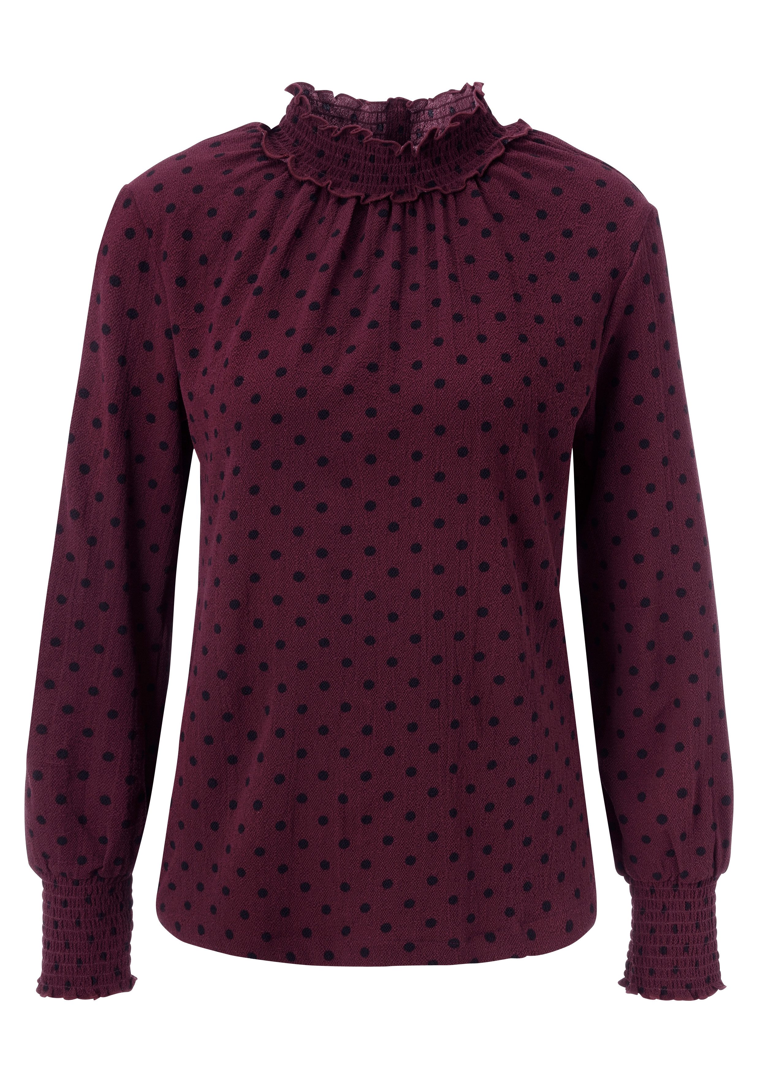 bordeaux-schwarz-gepunktet