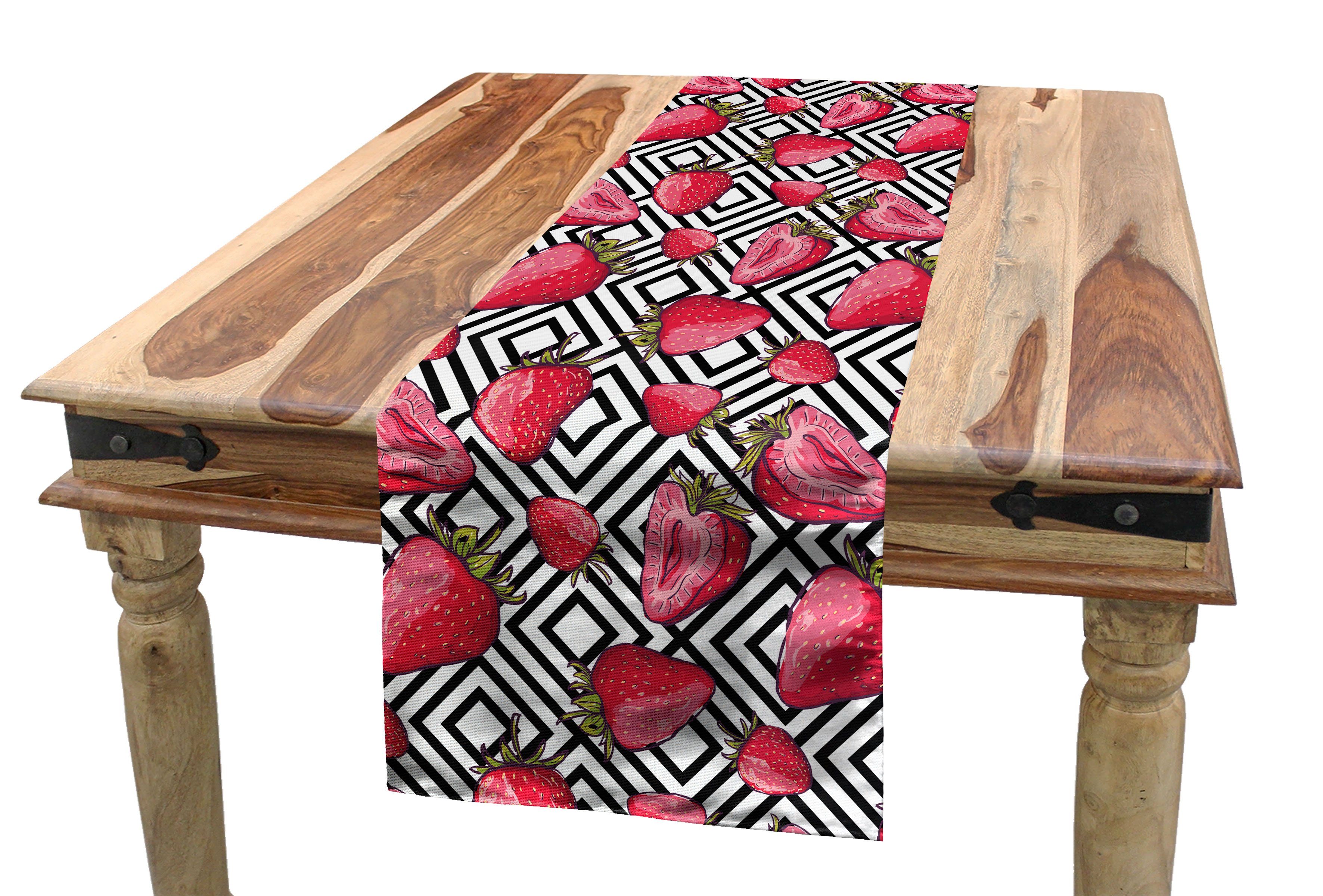Küche Tischläufer Streifen-Design Tischläufer, Rechteckiger Chevron Dekorativer Früchte Abakuhaus Esszimmer