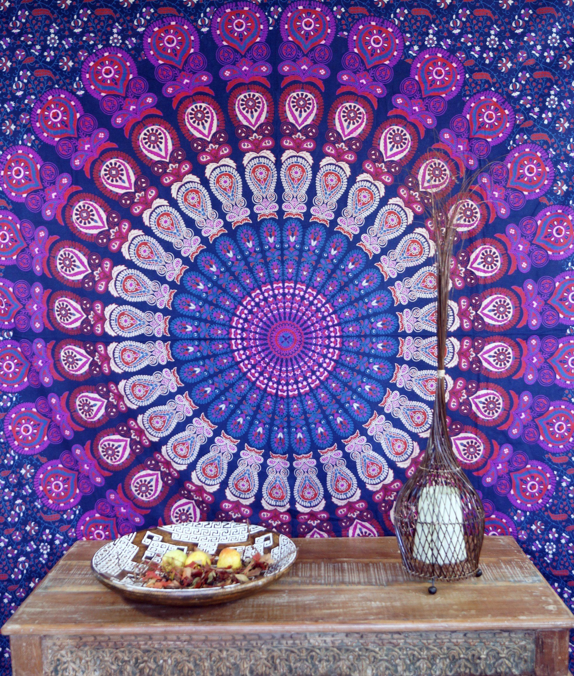 Tagesdecke Boho-Style Wandbehang, indische Tagesdecke.., Guru-Shop