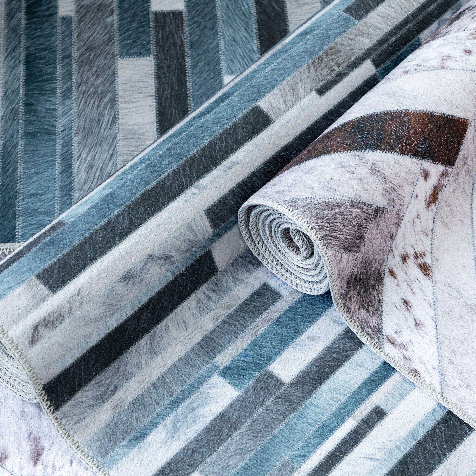 Teppich Coronado, Taleta, maschinewaschbar, 3 80 × 150 Höhe: Schlafzimmer, Blau Wohnzimmer, Esszimmer, mm, Flur, cm
