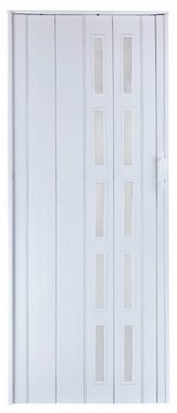 Standom Falttür Schiebetür weiß farben Fenster H. 201 cm für Türbreite bis 94 cm st5 (1 Karton, 1-St., 1 Set), teils vormontiert