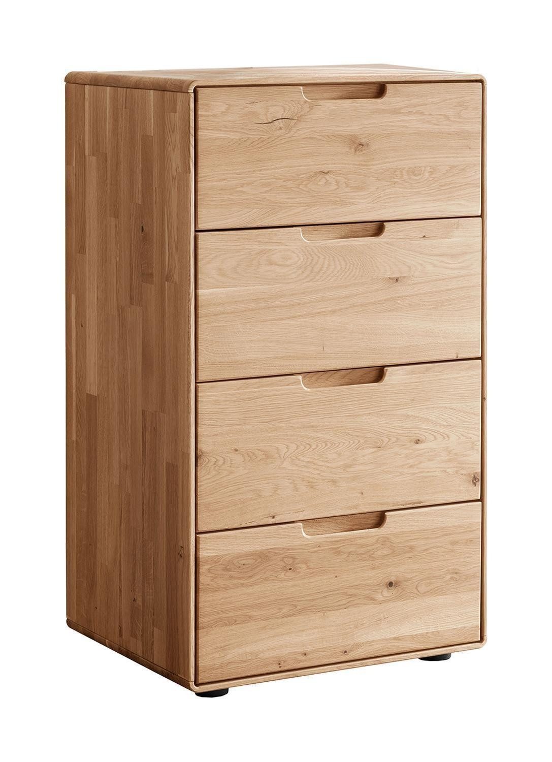 G+K Möbelvertriebs GmbH Kommode KM-0663, 4 Schubladen, Wildeiche massiv, B 51 x H 91 x T 40 cm