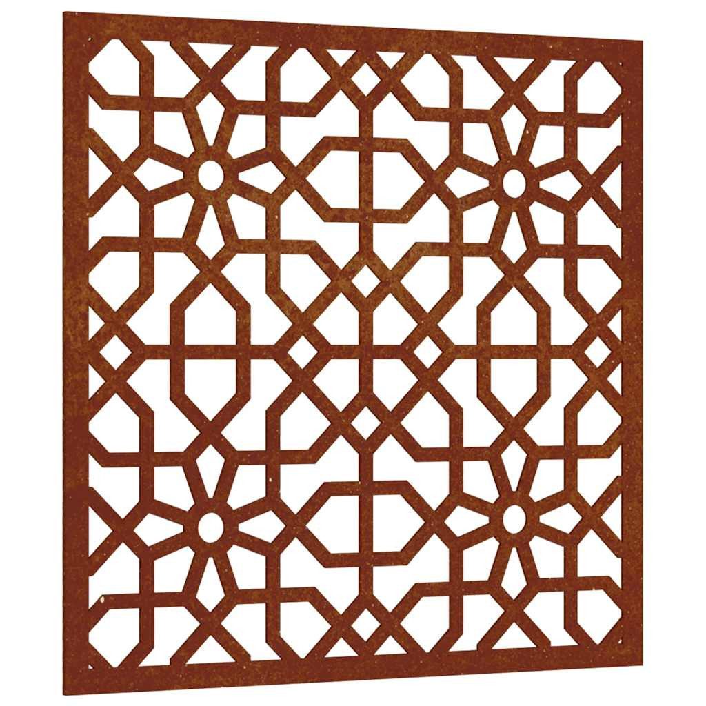 Wandbild Garten-Wanddeko 55x55 cm Cortenstahl Maurisches Design