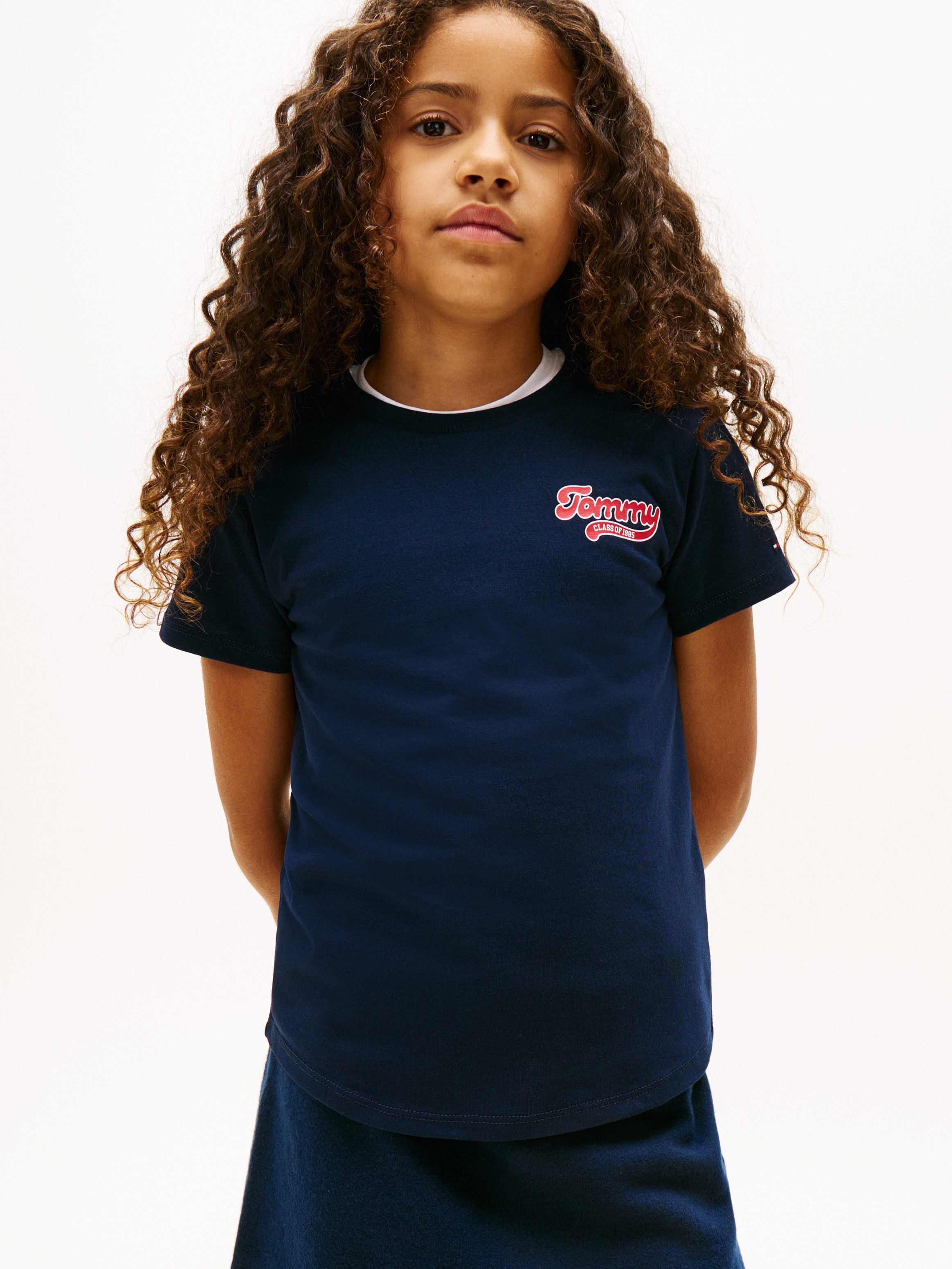 Tommy Hilfiger T-Shirt TOMMY GRAPHIC FLOCK TEE S/S Kinder bis 16 Jahre, Druck