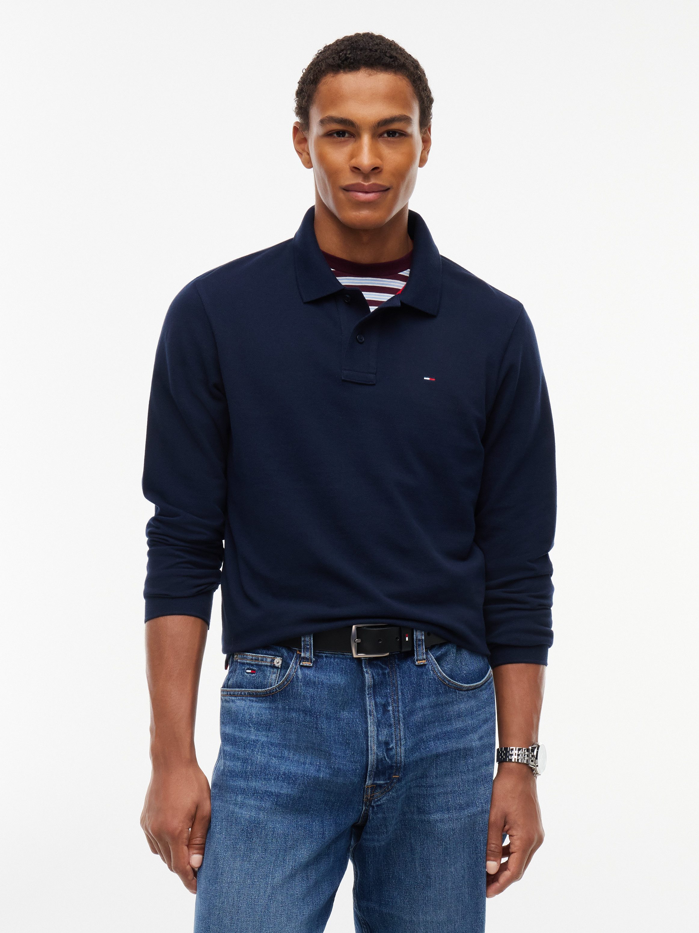 Tommy Jeans Langarm-Poloshirt REGULAR POLO Regular fit mit Polokragen