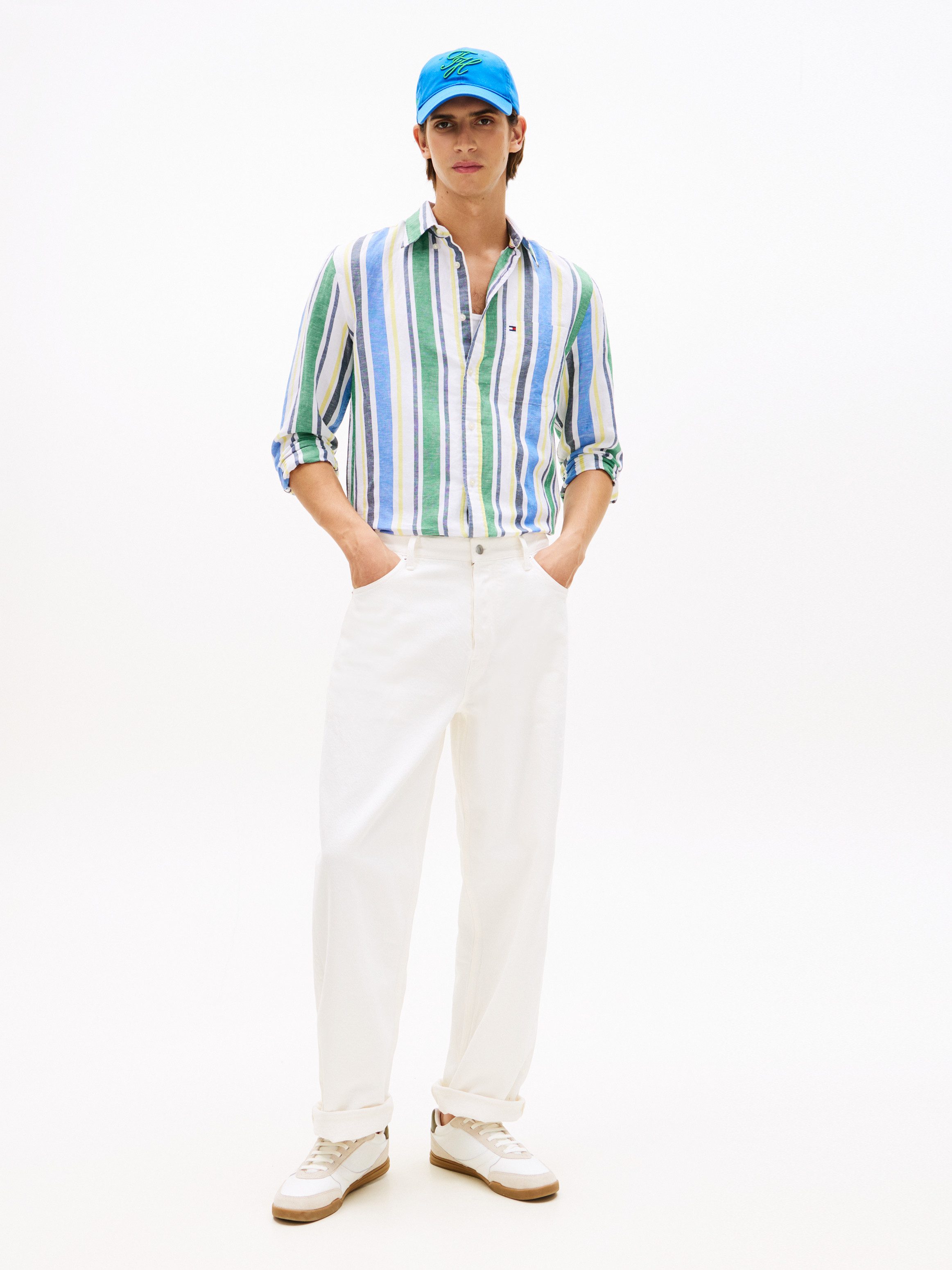 Tommy Hilfiger Langarmhemd LINEN BLEND BOLD STRIPE regular fit, Leinenmix, mit Streifen