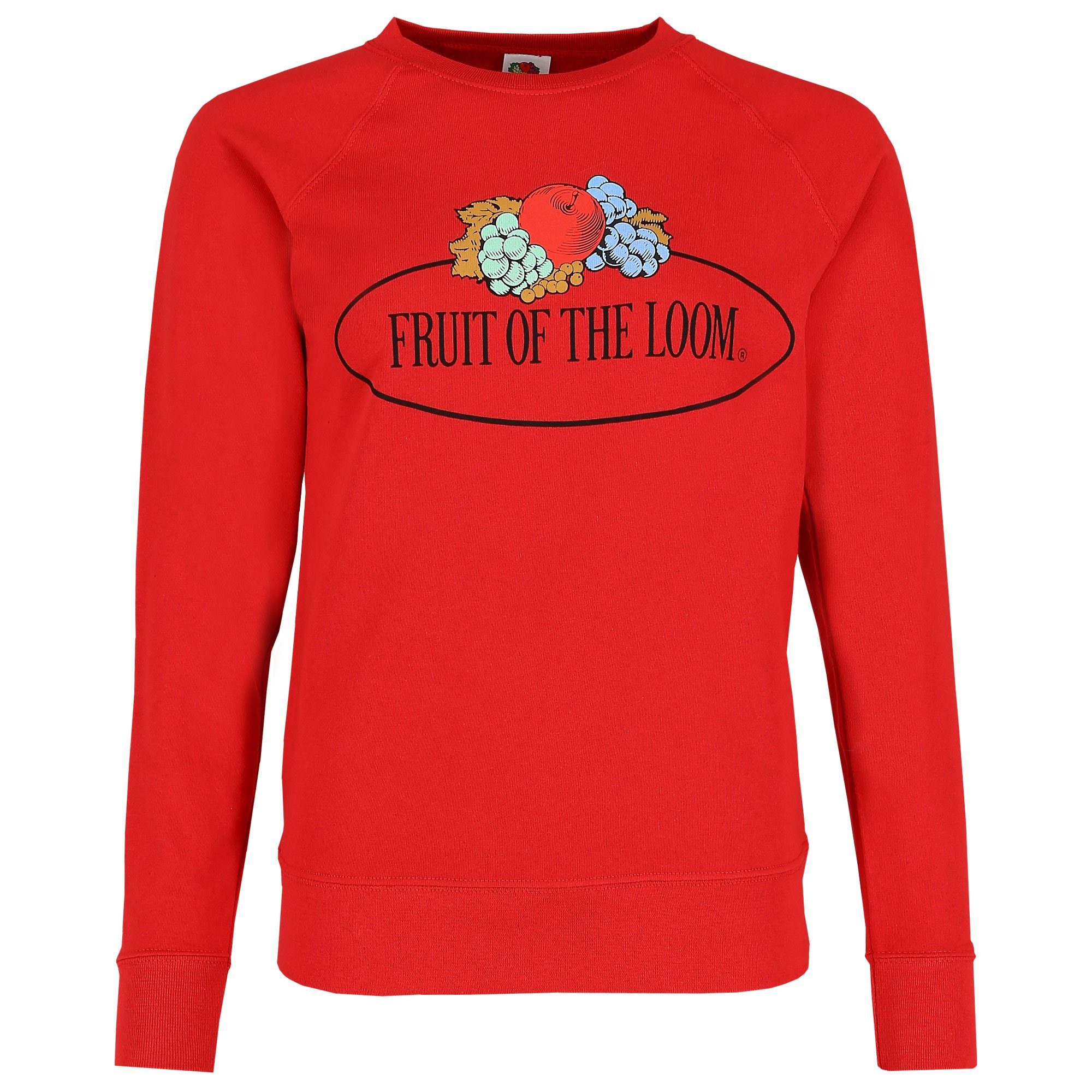 Damen rot Sweatshirt the Fruit Sweatshirt leichtes Vintage-Logo Loom of mit