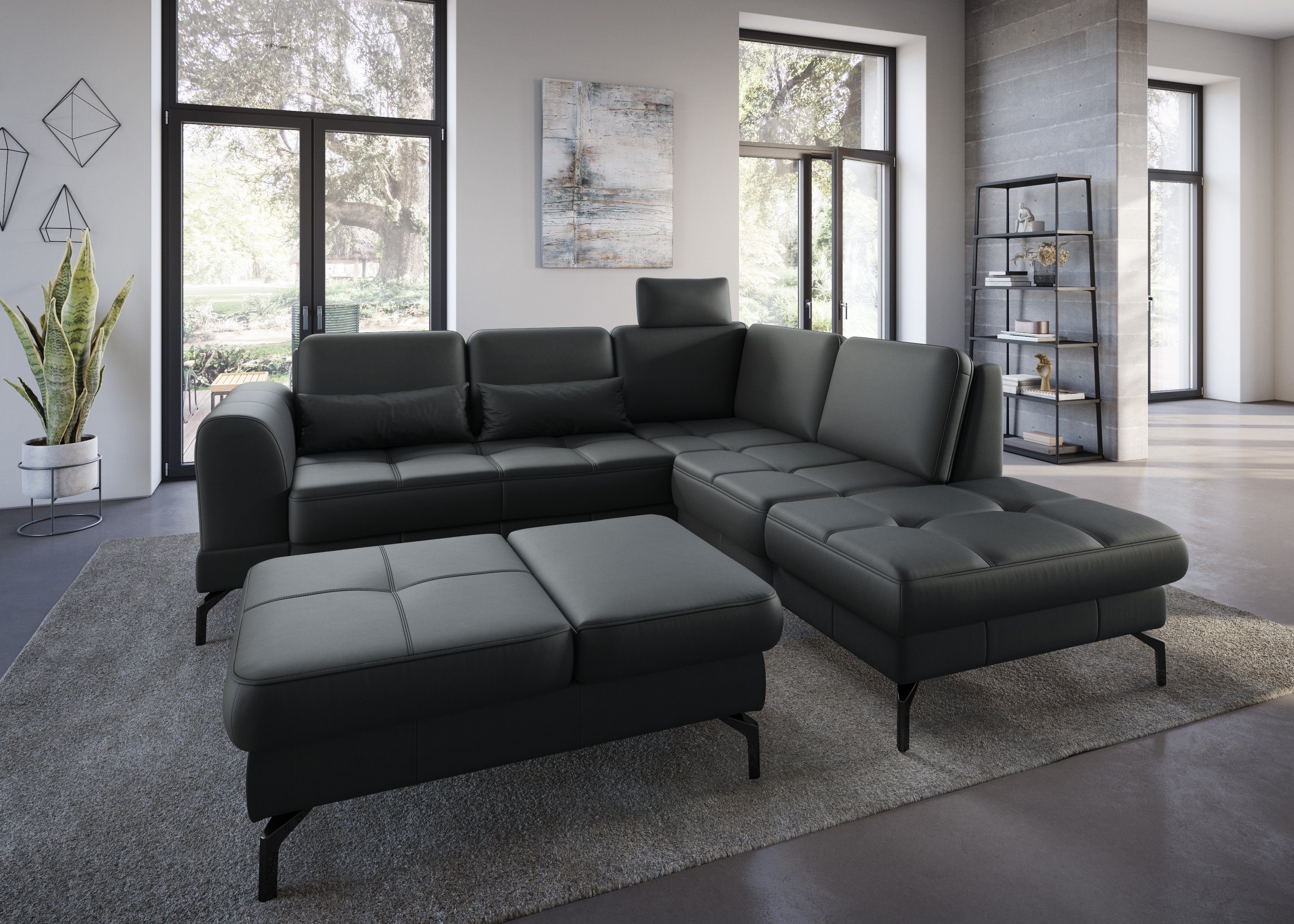 sit&more Hocker Bendigo, mit Klappfunktion, Bodenfreiheit 15 cm, wahlweise in 2 Fußfarben