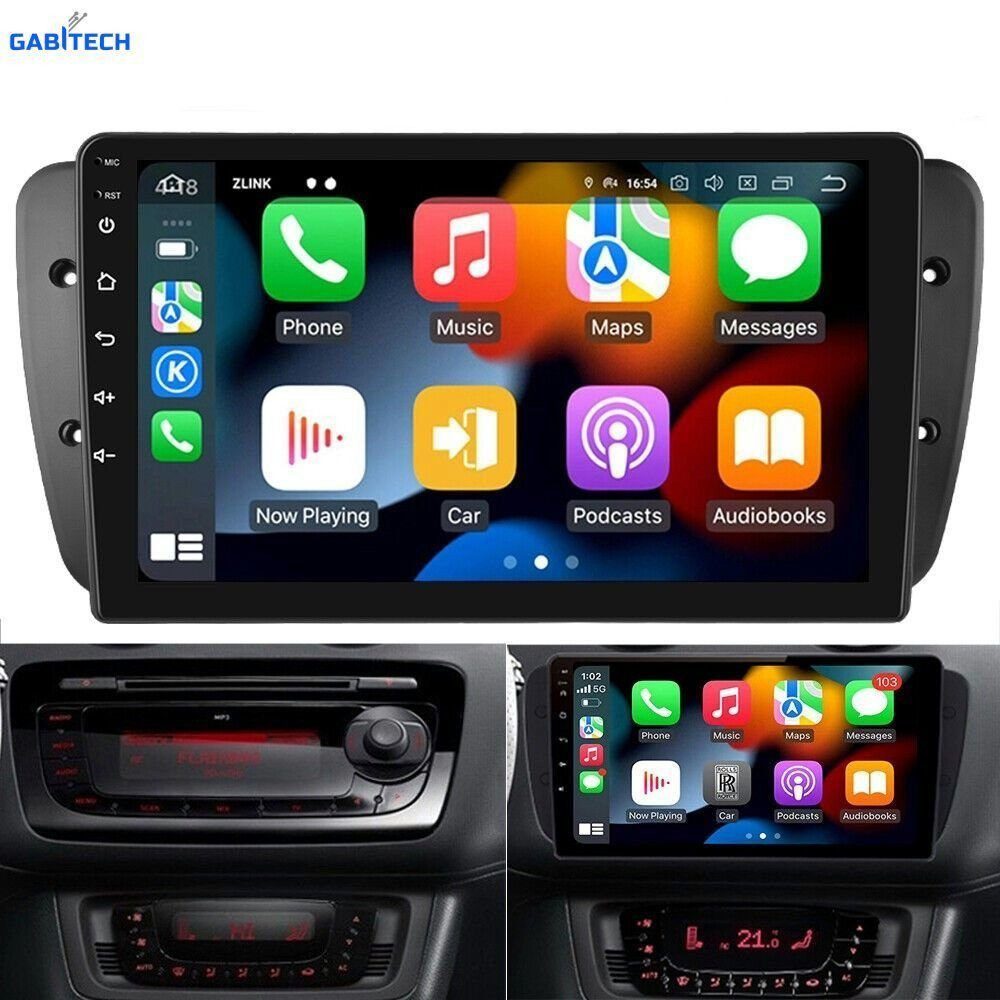 GABITECH 9 Zoll Android 13 Autoradio GPS Navi für Seat Ibiza 2008-2015 Autoradio