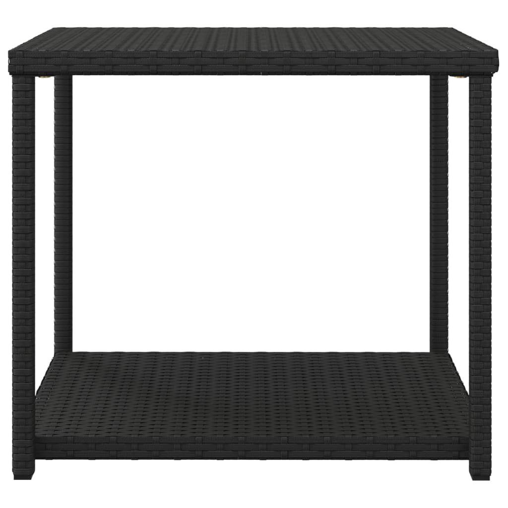 Schwarz cm Schwarz vidaXL (1-St) Poly 55x45x49 Beistelltisch Beistelltisch | Rattan Schwarz