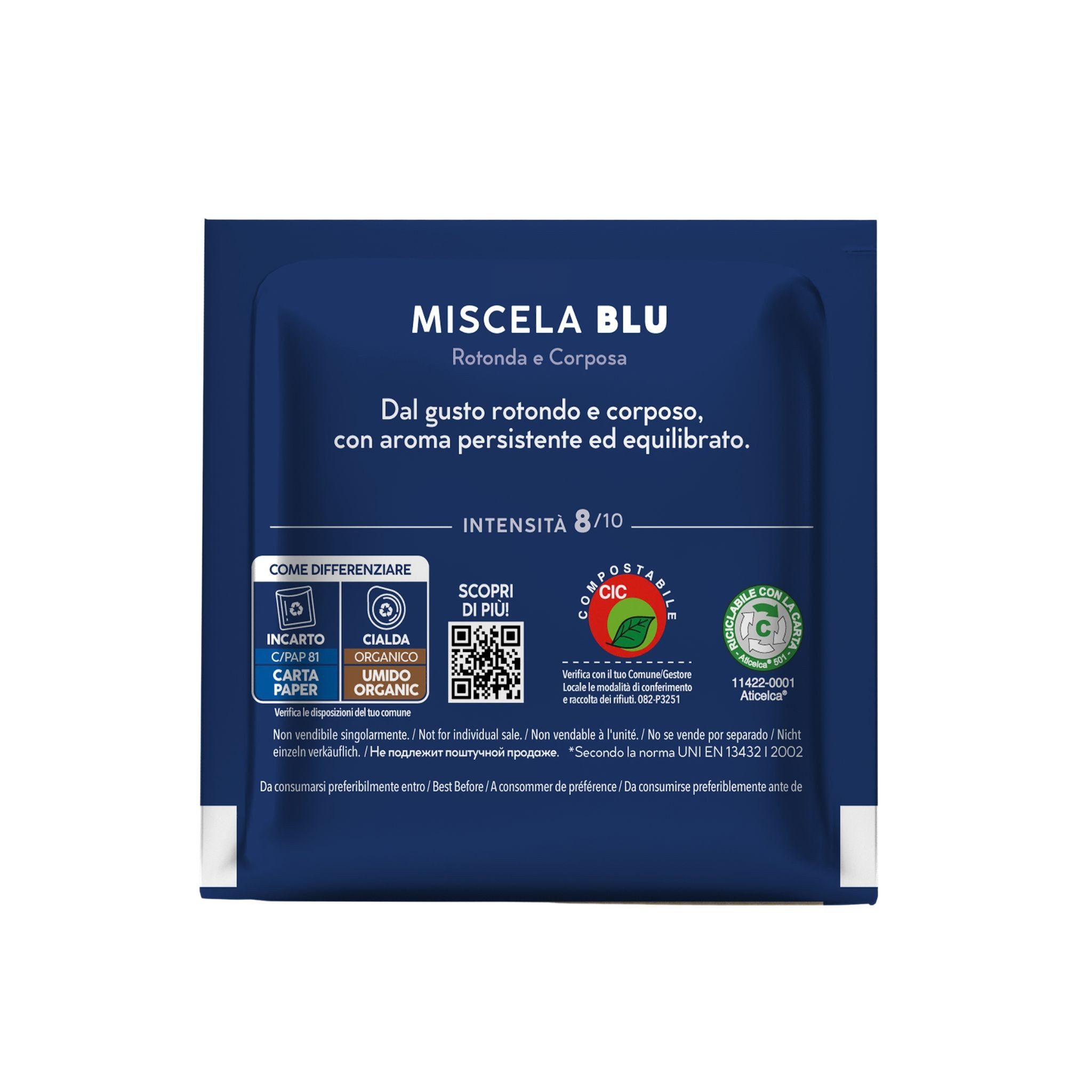 Caffè Borbone Kaffee Caffè Borbone Kompostierbare Kaffeepads, Blaue Kaffeemischung 100 Pads, 1 x 7.2 g, 100 St. (Kompatibel mit ESE System Papier Pads 44 mm)