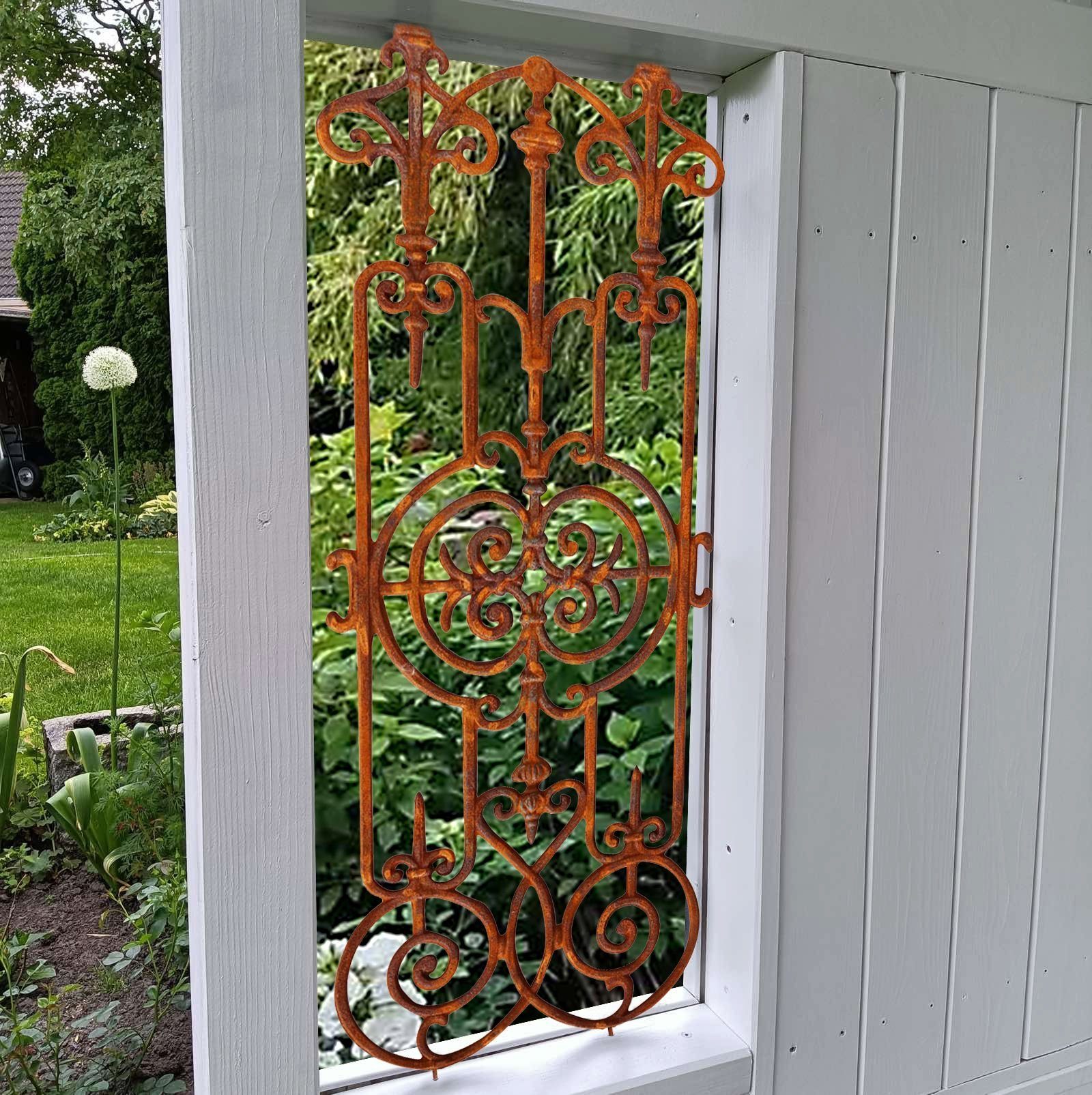 Dekorativer Gartenzaun Als Rankhilfe – Ca. 95 Cm Hoch, Edelrost-Optik, Mit Erdspießen