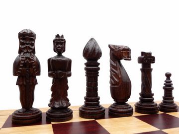 Holzprodukte Spiel, Edles Schach Schachspiel 65 x 65 cm HANDGESCHNITZT GESCHNITZT Holz