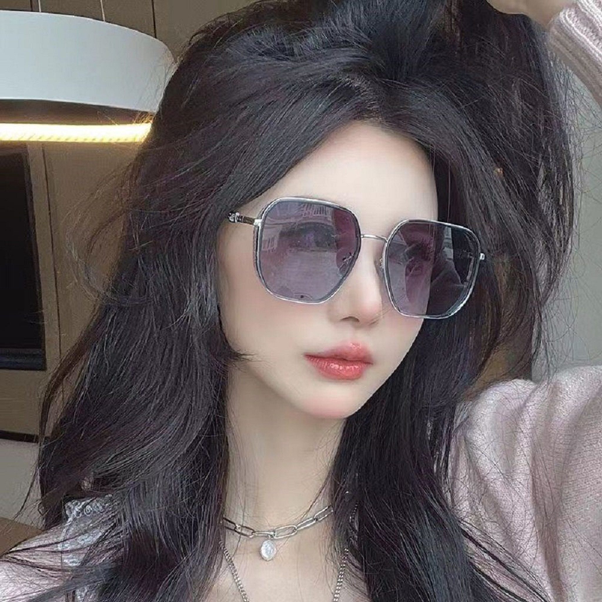 Toomoke Sonnenbrille Sonnenbrille Damen Transparente Farbverlauf Linsen UV400 Brille Übergroß Polarisiert Sonnenbrille Damen Für Outdoor Reisen Fahren