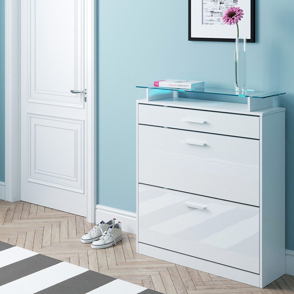 Vicco Schuhkipper Alex, Weiß/Weiß, 89 x 104 cm günstig online kaufen