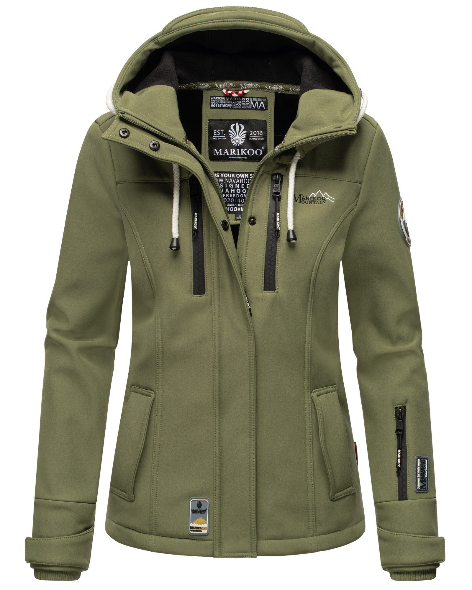 Marikoo Softshelljacke Kleine Zicke sportliche Funktionsjacke Olive | Übergangsjacken