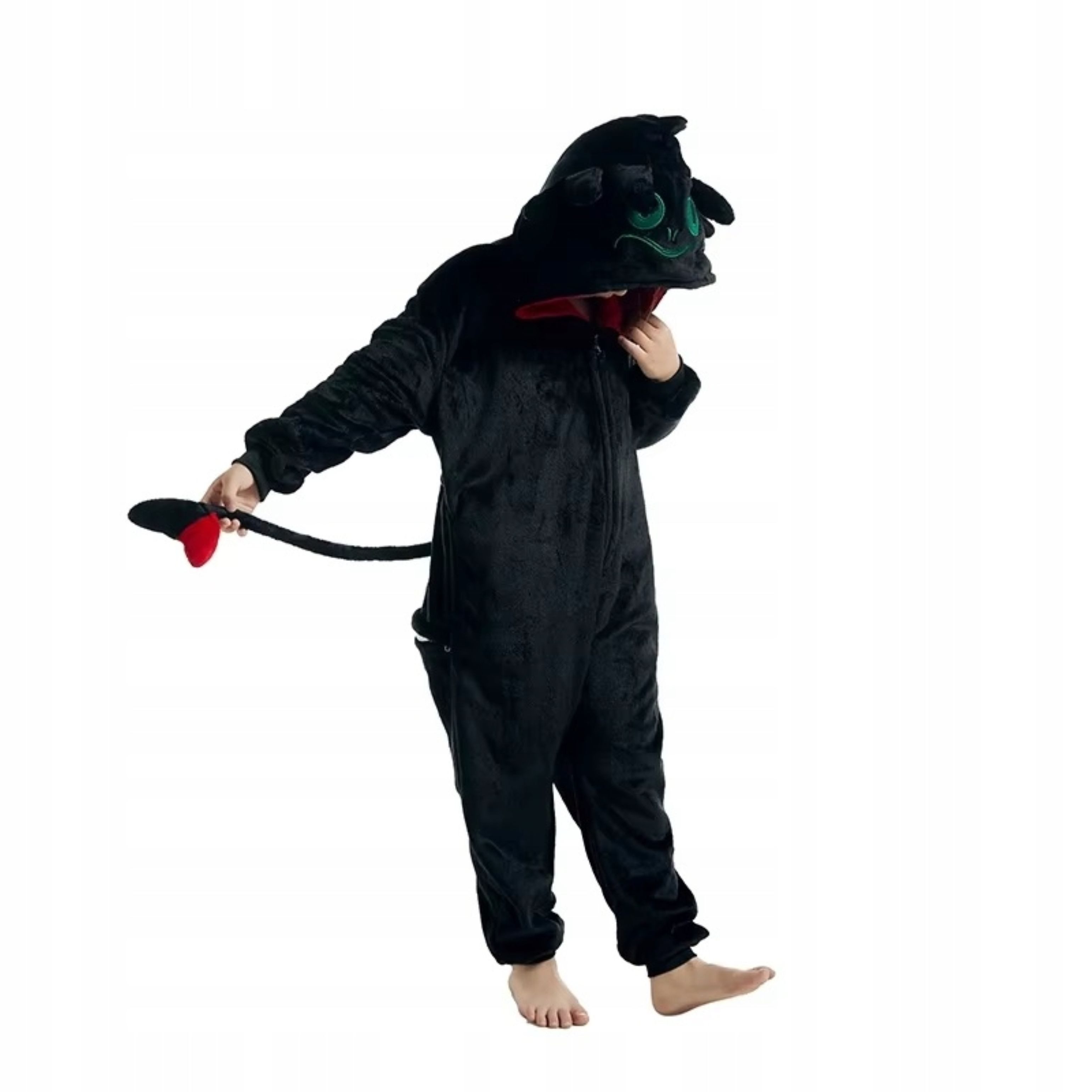 Festivalartikel Maskottchen-Kostüm Ohnezahn Kigurumi Onesie Kinder Gr. 110 Schlafanzug Kostüm Drache