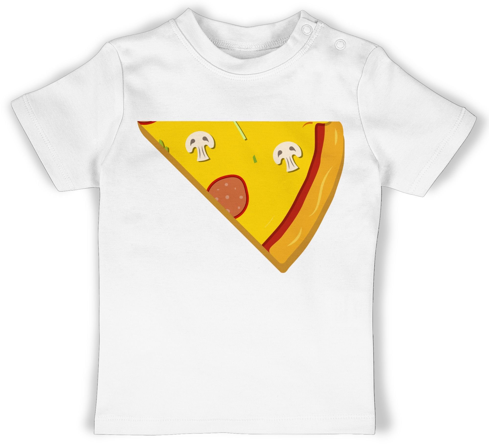 Familie 2 Weiß Pizza Teil Baby Shirtracer Partner T-Shirt Partner-Look 2