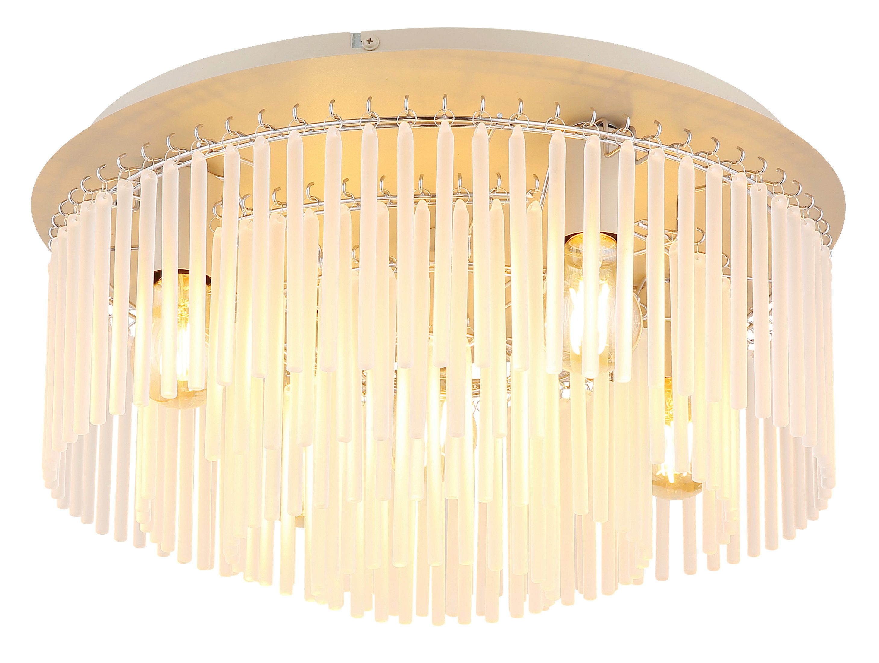 GLOBO LIGHTING GORLEY, ohne Leuchtmittel, Deckenleuchte für Wohn- & Esszimmer Glasstäbe