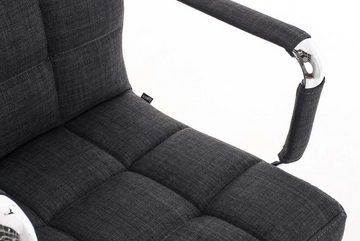 TPFLiving Bürostuhl Deal V2 mit bequemer Rückenlehne - höhenverstellbar und 360° drehbar (Schreibtischstuhl, Drehstuhl, Chefsessel, Bürostuhl XXL), Gestell: Metall chrom - Sitzfläche: Stoff grau