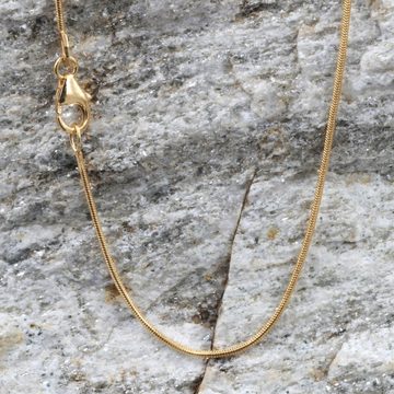 HOPLO Schlangenkette Goldkette Schlangenkette Länge 40cm - Breite 1,2mm - 750-18 Karat Gold, Made in Germany