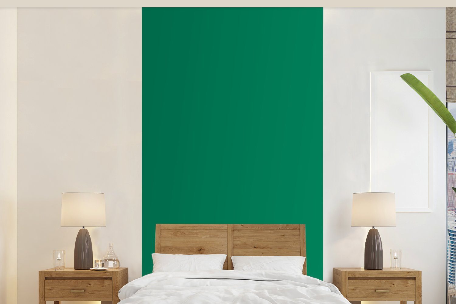 MuchoWow Fototapete Grün - Wald - Farben, Matt, bedruckt, (2 St), Vliestapete für Wohnzimmer Schlafzimmer Küche, Fototapete
