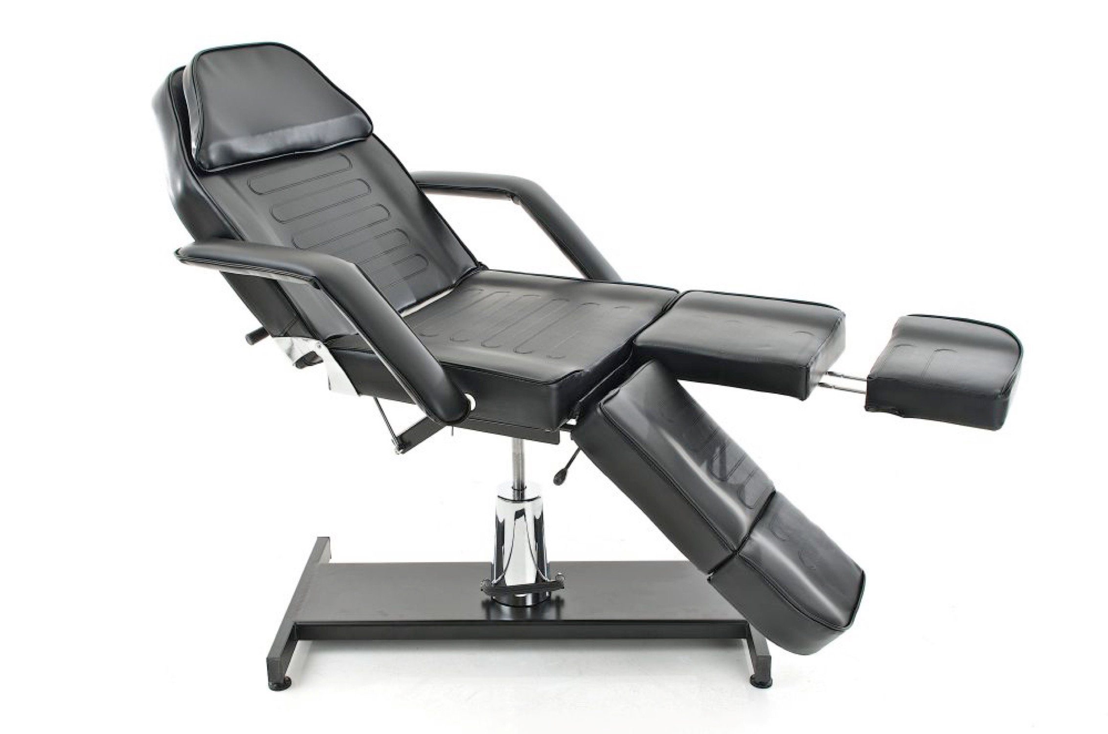 TPFLiving Massageliege Sphere - Hydraulische Kosmetikliege (Massagebett 360° drehbar. Sitzhöhe 60 - 75 cm, Massagesessel bis zu 400 kg belastbar), mit Feinzellenschaumstoff gepolstert - Material: Kunstleder schwarz